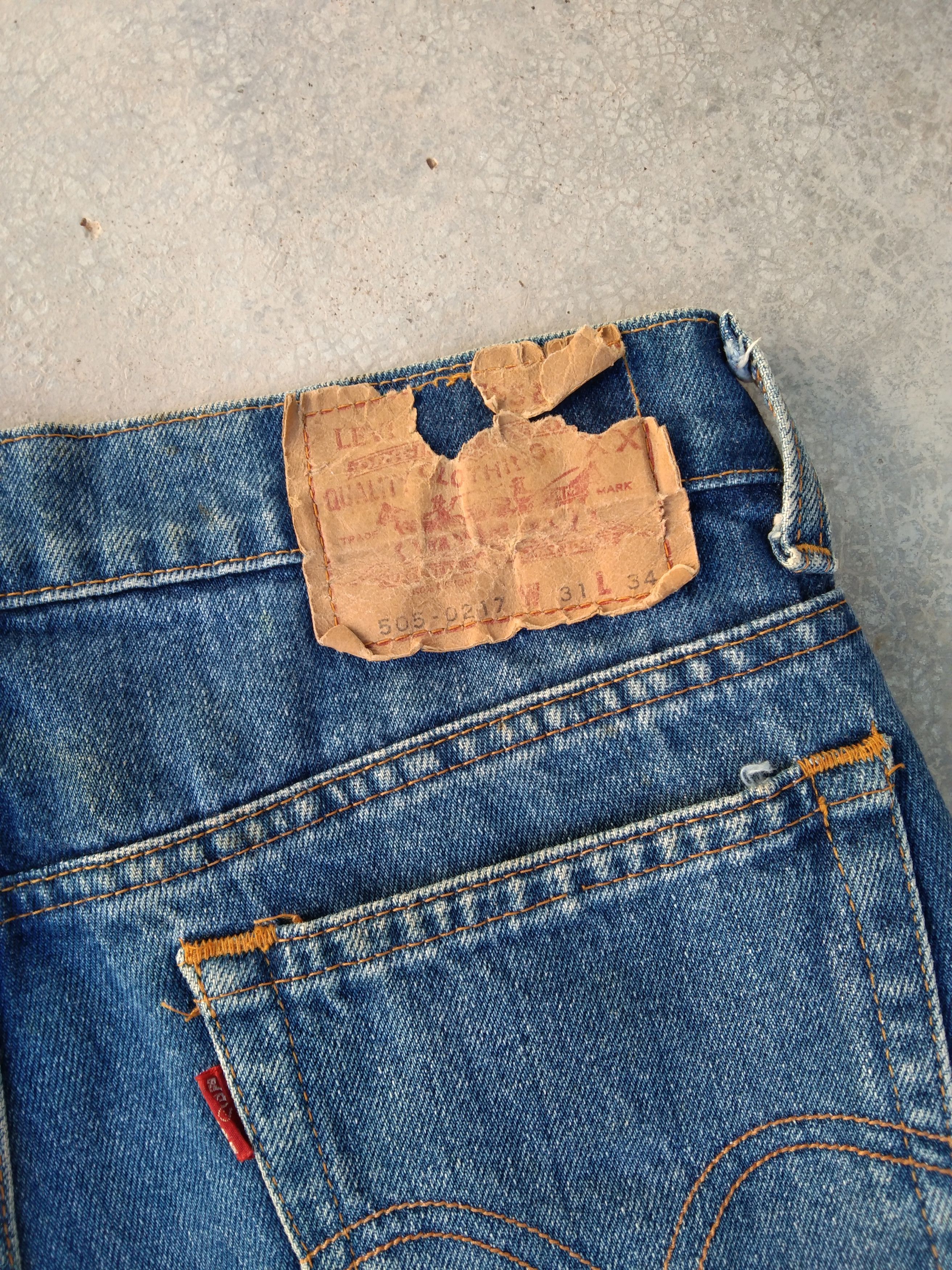 Jean × Levi's × Vintage Vintage Levis 505 Released Hem Blue Washed Jeans 29x29 Size US 29 - 3 Thumbnail