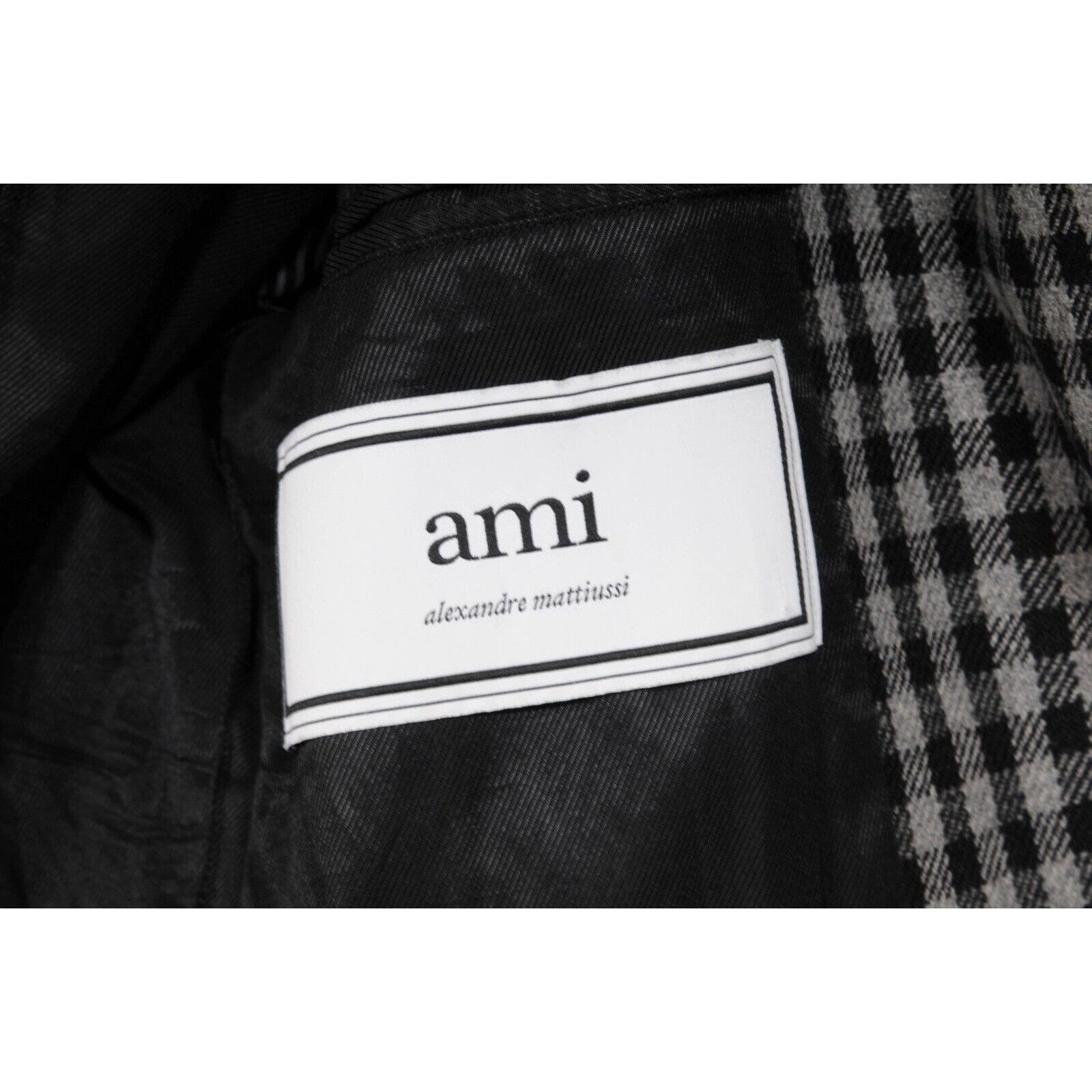 AMI Gingham Button Snap Jacket Grey Black Wool - 01084 Size US S / EU 44-46 / 1 - 6 Thumbnail