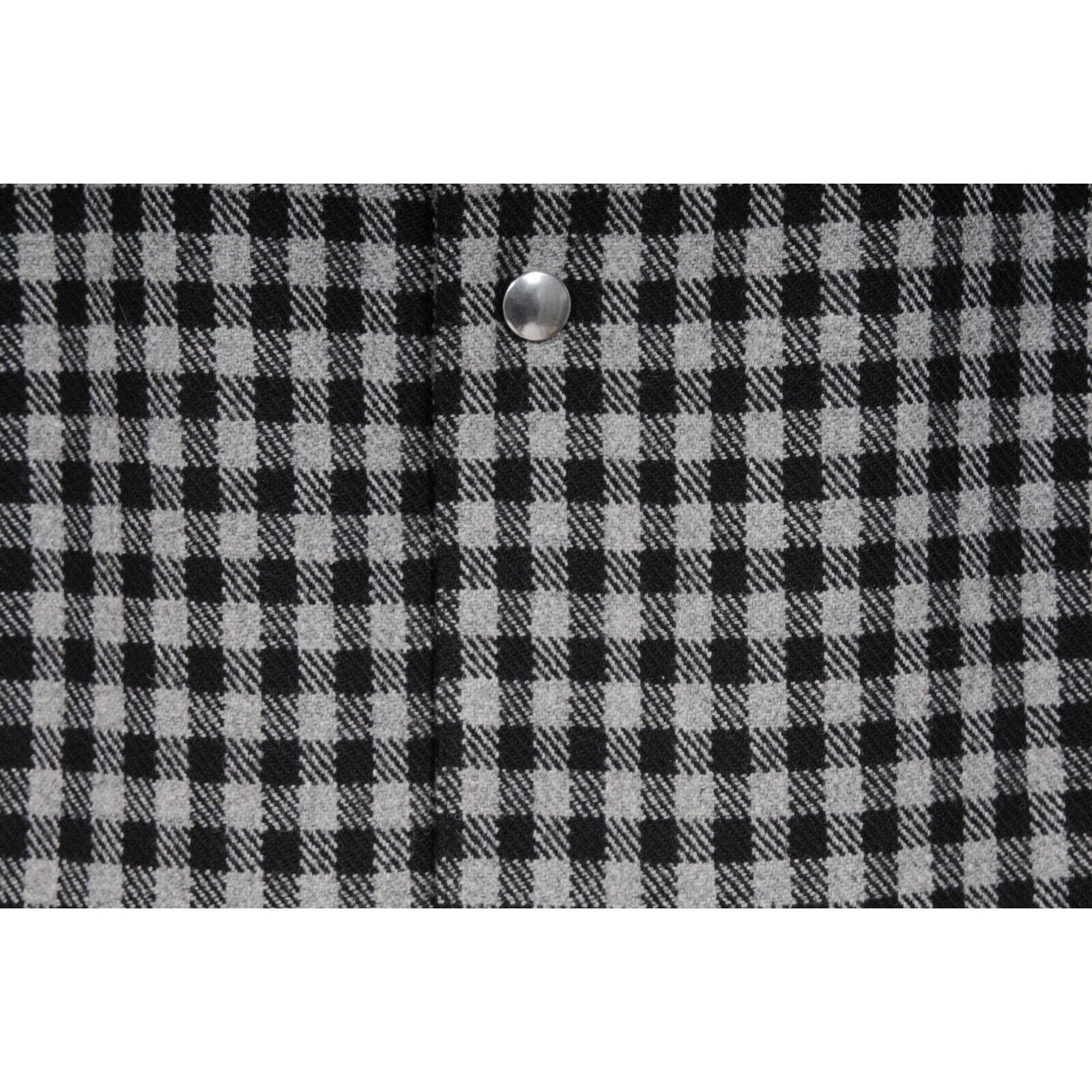 AMI Gingham Button Snap Jacket Grey Black Wool - 01084 Size US S / EU 44-46 / 1 - 3 Thumbnail