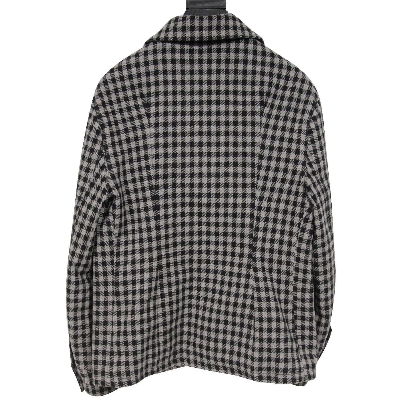AMI Gingham Button Snap Jacket Grey Black Wool - 01084 Size US S / EU 44-46 / 1 - 2 Thumbnail