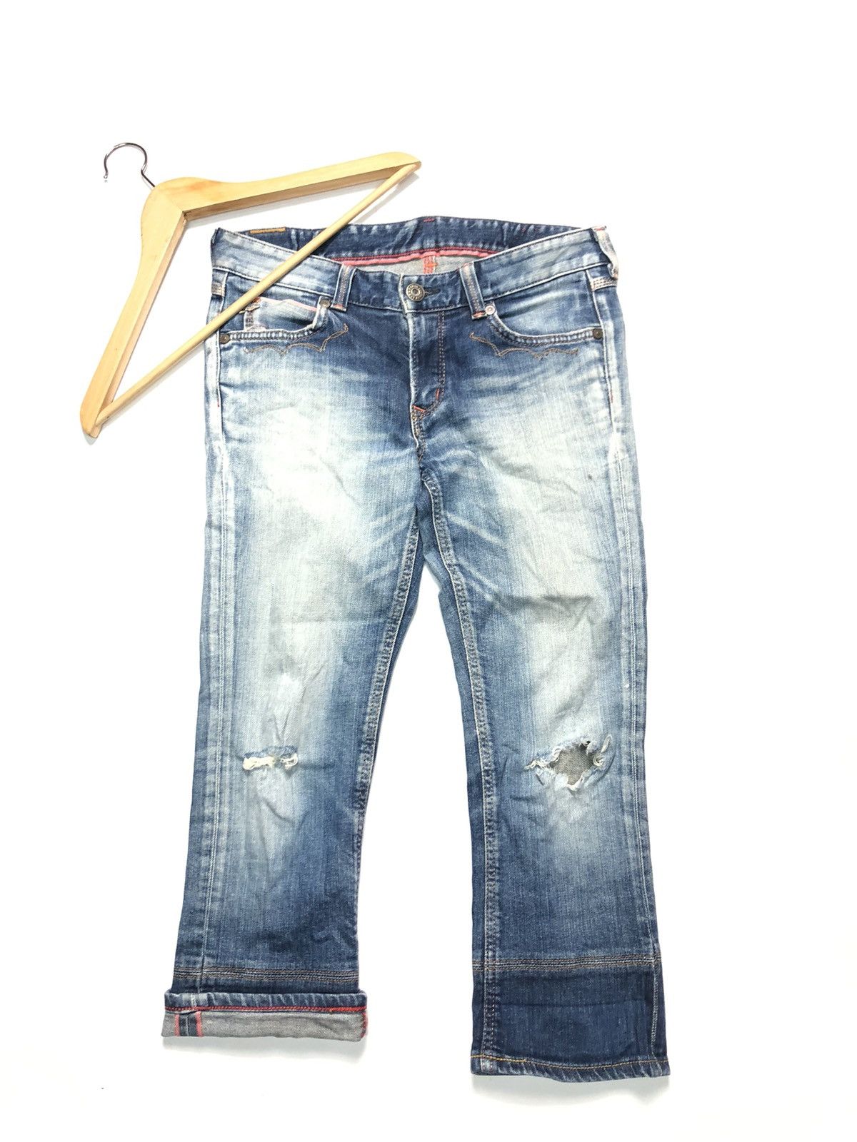 Edwin × Vintage VINTAGE EDWIN SELVEDGE SHORT QUARTER DISTRESSED FOR G1RL Size US 30 / EU 46 - 1 Thumbnail