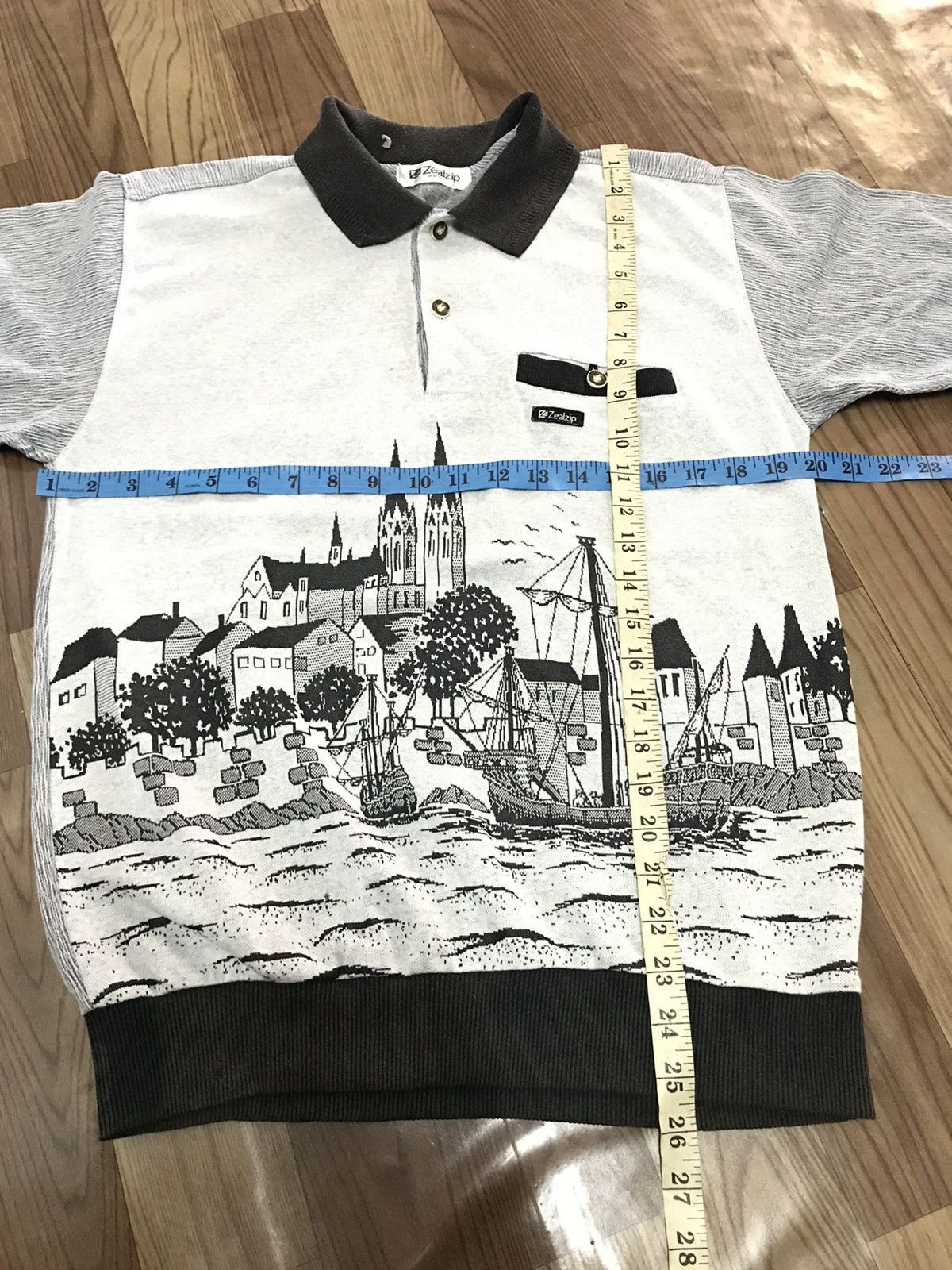 Japanese Brand × Vintage VINTAGE ZEALZIP POLO SHIRT NICE PRINT DESIGN Size US M / EU 48-50 / 2 - 8 Thumbnail