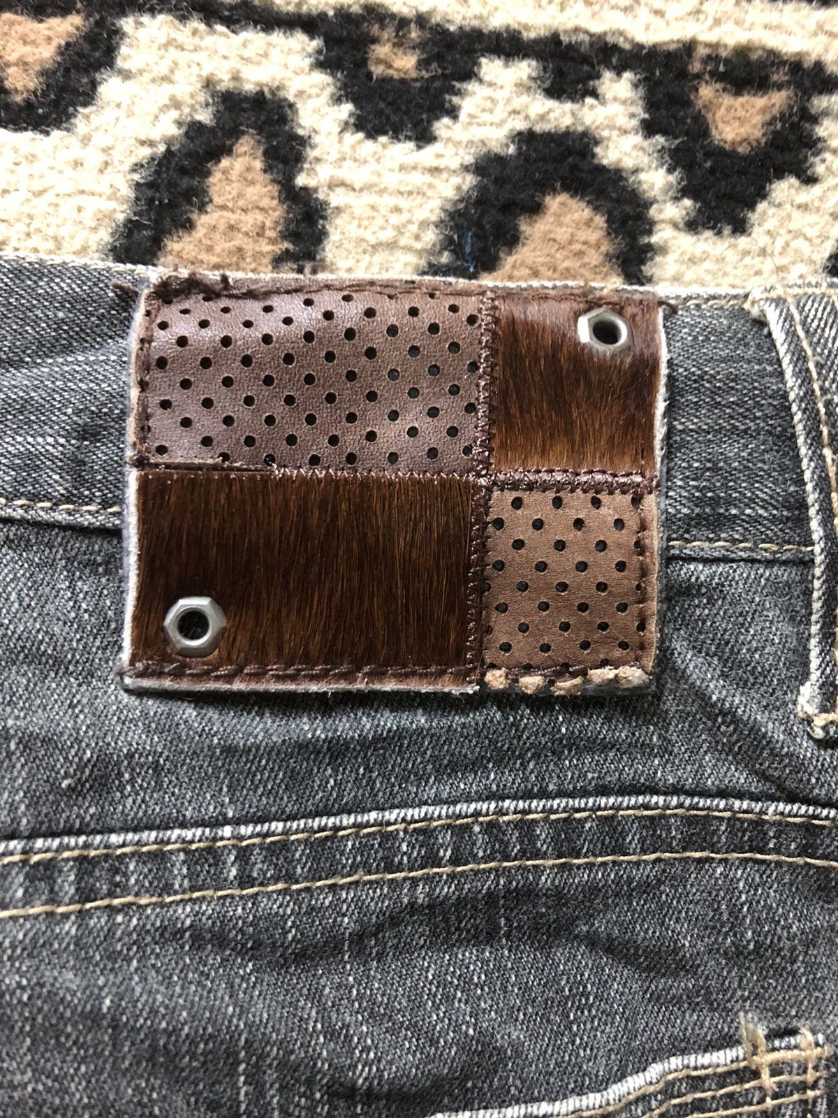 Japanese Brand X JAPANESE BRAND LEATHER HORSE PATCH DENIM Size US 32 / EU 48 - 3 Thumbnail