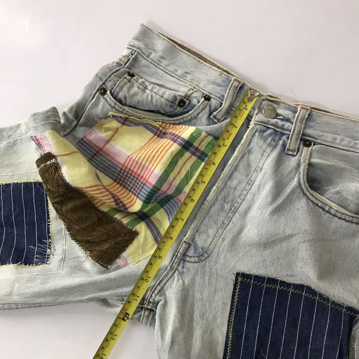 Levi's Vintage Clothing × Vintage 🔥Vintage 90s Levi’s patchwork design denim pant Size US 29 - 9 Thumbnail