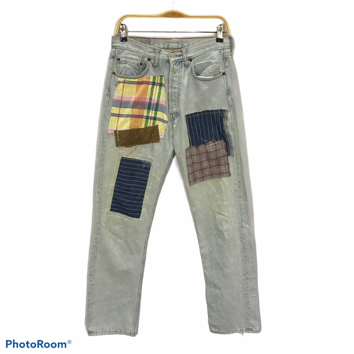 Levi's Vintage Clothing × Vintage 🔥Vintage 90s Levi’s patchwork design denim pant Size US 29 - 1 Thumbnail