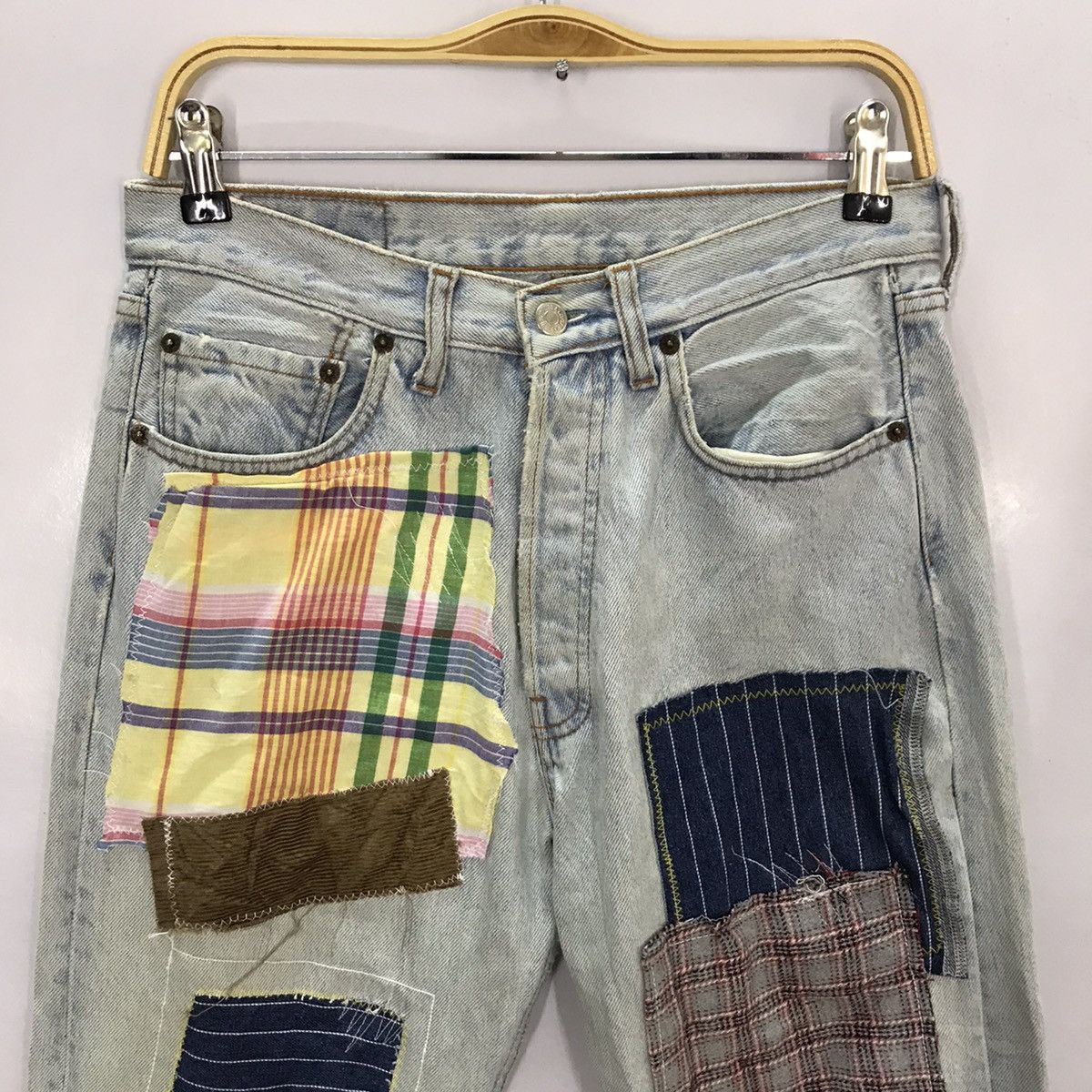 Levi's Vintage Clothing × Vintage 🔥Vintage 90s Levi’s patchwork design denim pant Size US 29 - 3 Thumbnail
