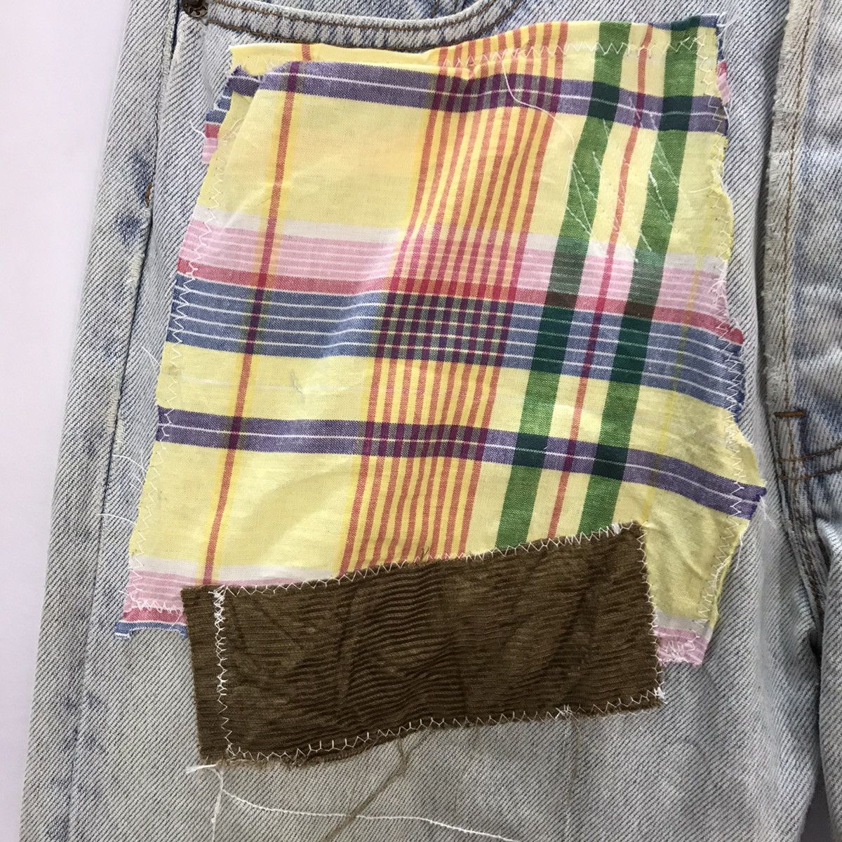 Levi's Vintage Clothing × Vintage 🔥Vintage 90s Levi’s patchwork design denim pant Size US 29 - 6 Thumbnail