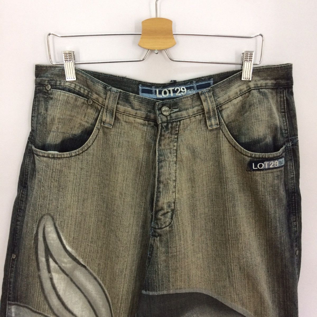 If Six Was Nine BAGGY DENIM LOT29 ART BUGS BUNNY JEANS PANTS Size US 33 - 3 Thumbnail