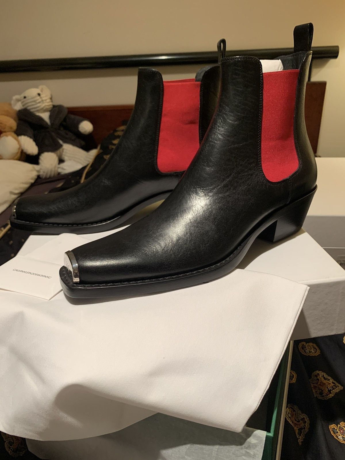 Calvin Klein 205W39NYC CALVIN KLEIN 205W39NYC Western Chris Leather Boots 13/46 Size US 13 / EU 46 - 1 Thumbnail