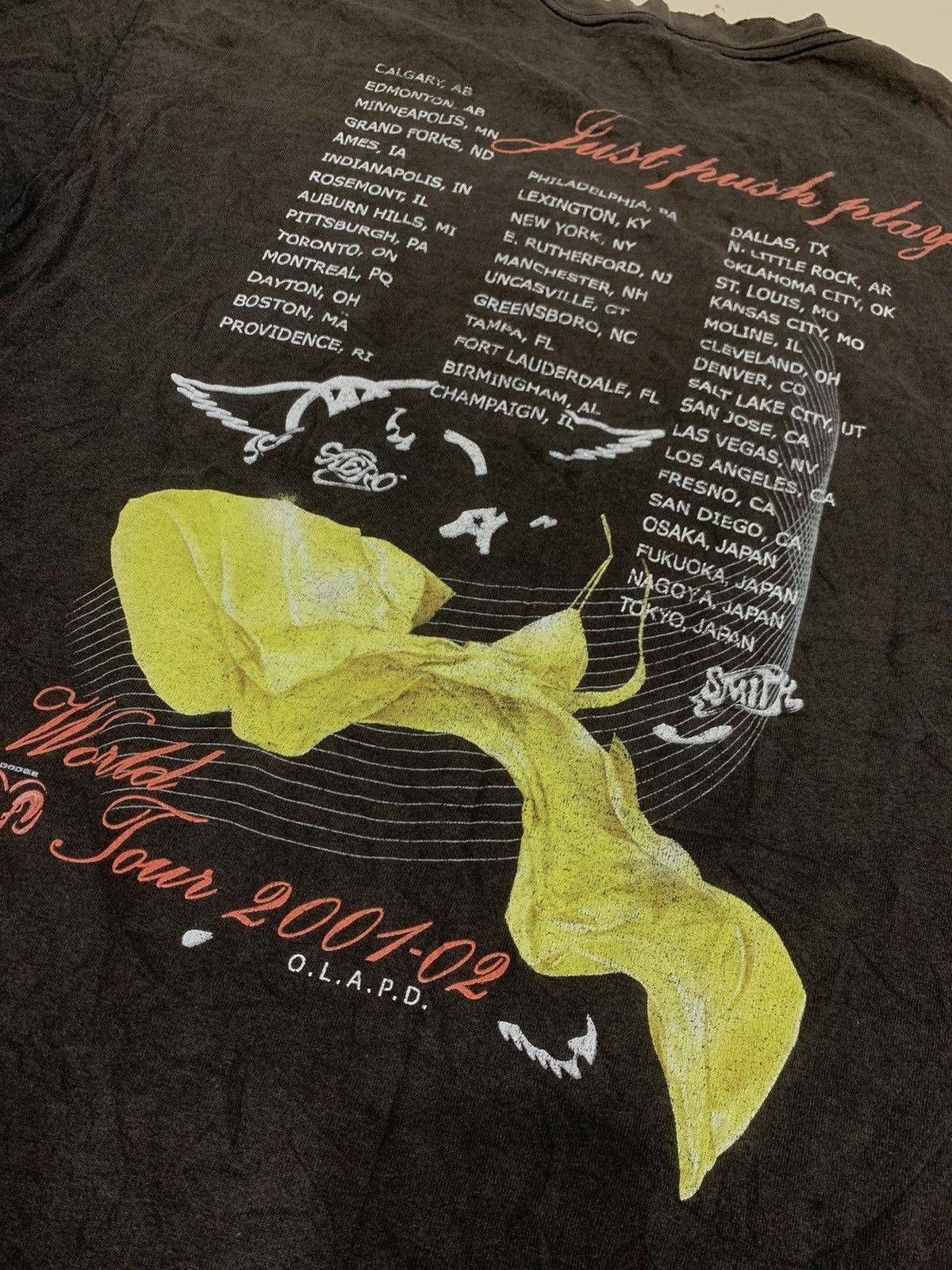 Band Tees SUN FADED AEROSMITH X HAJIME SORAYAMA JUST PUSH PLAY T SHIRT Size US L / EU 52-54 / 3 - 11 Thumbnail