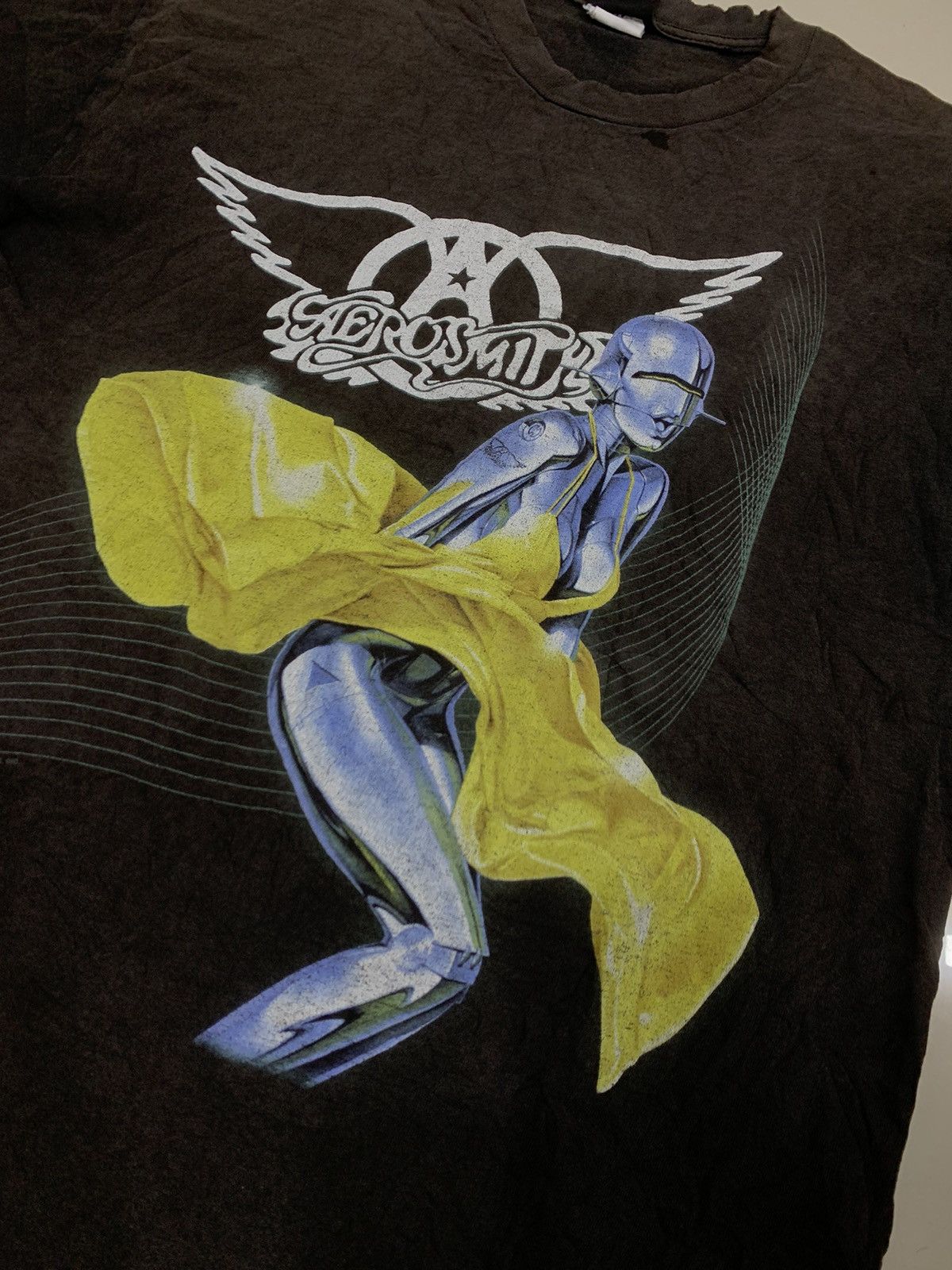 Band Tees SUN FADED AEROSMITH X HAJIME SORAYAMA JUST PUSH PLAY T SHIRT Size US L / EU 52-54 / 3 - 7 Thumbnail