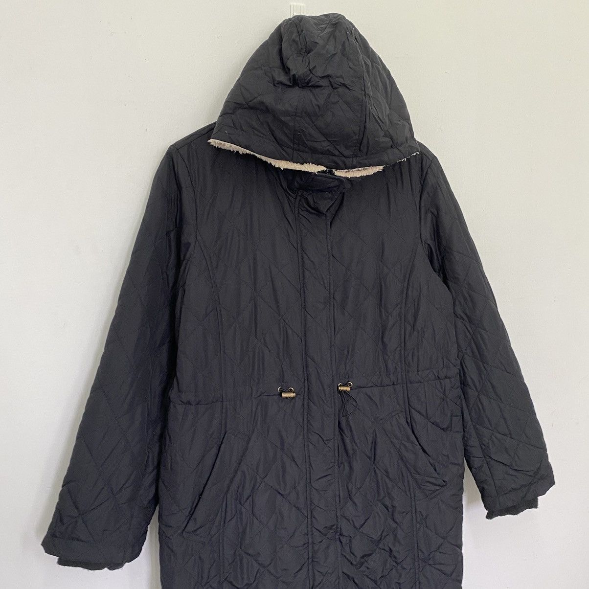 Japanese Brand × Vintage Vintage Lining Sherpa Hoodie Quilted Long Jacket Size L / US 10 / IT 46 - 2 Thumbnail