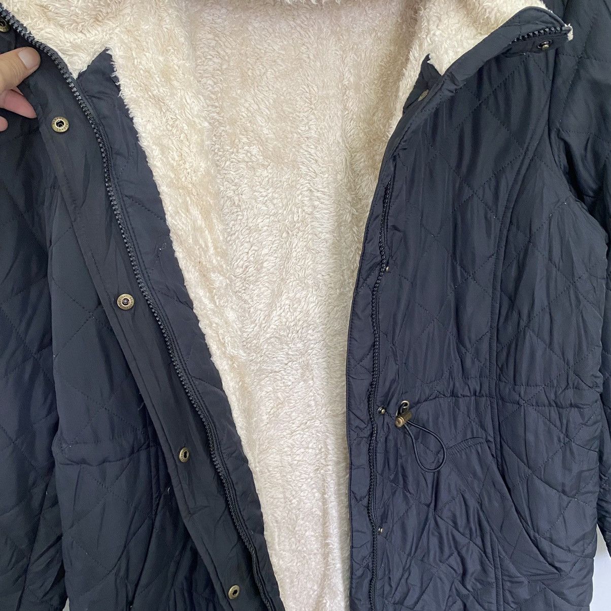Japanese Brand × Vintage Vintage Lining Sherpa Hoodie Quilted Long Jacket Size L / US 10 / IT 46 - 7 Thumbnail