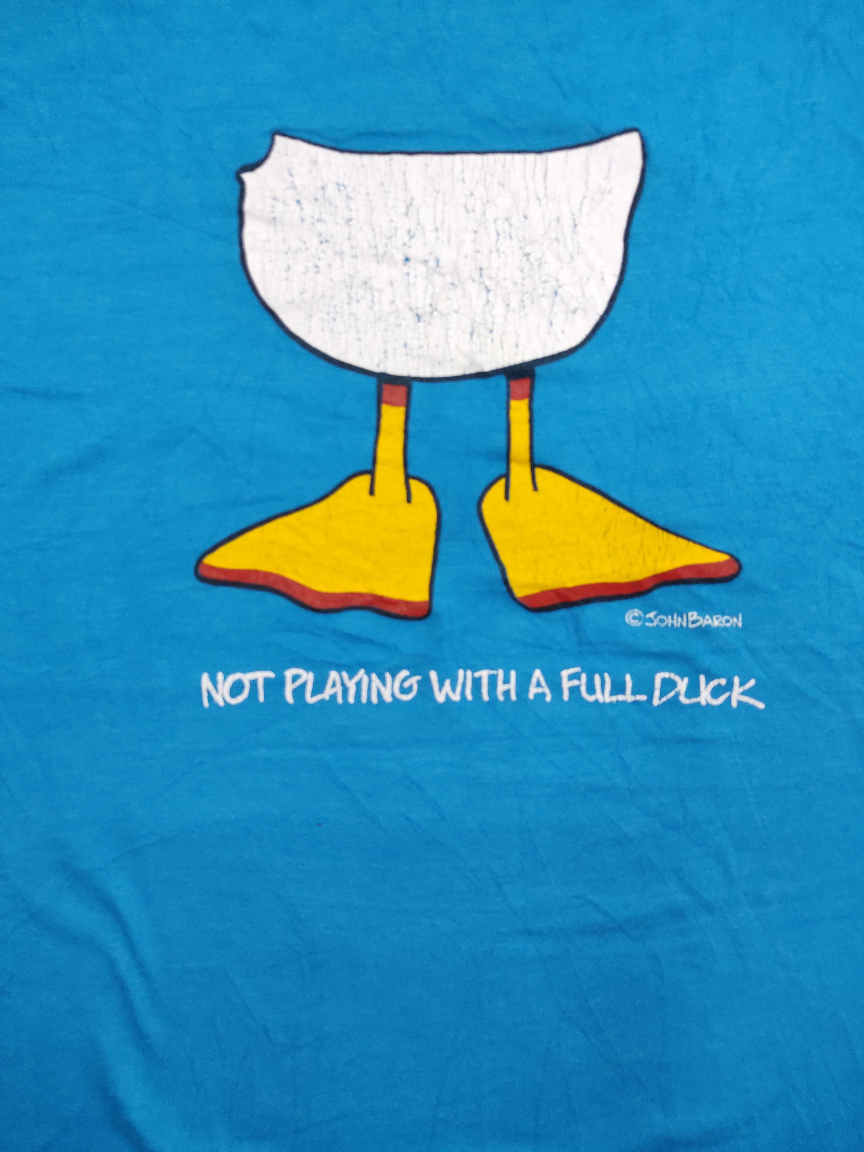 Hanes Vintage 80s Hanes Duck John Barron T Shirt 50/50 Size US L / EU 52-54 / 3 - 4 Thumbnail