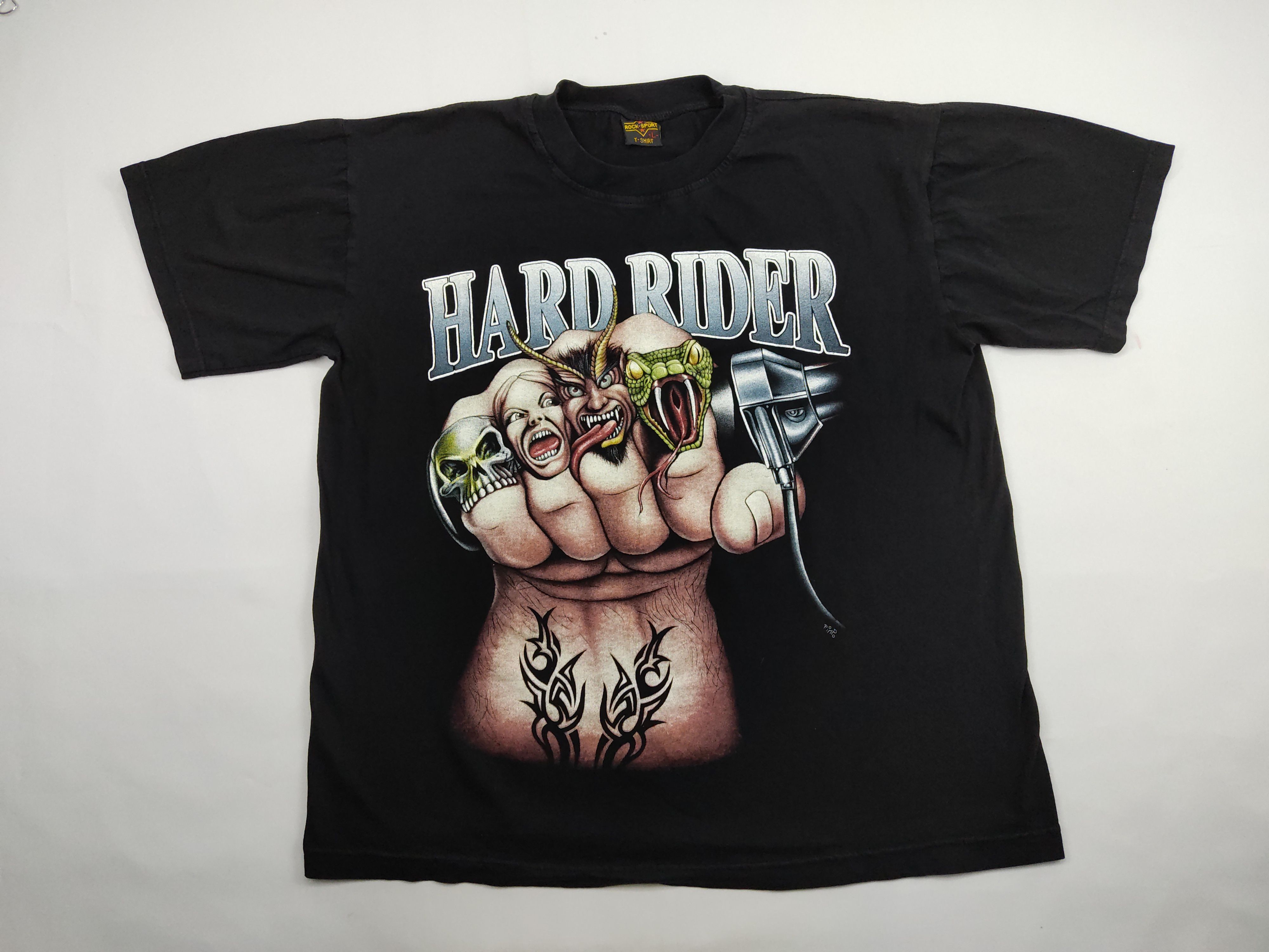 Band Tees Rock T-shirt Hard Rider Tattoo Art Tee Metal Size US L / EU 52-54 / 3 - 1 Thumbnail
