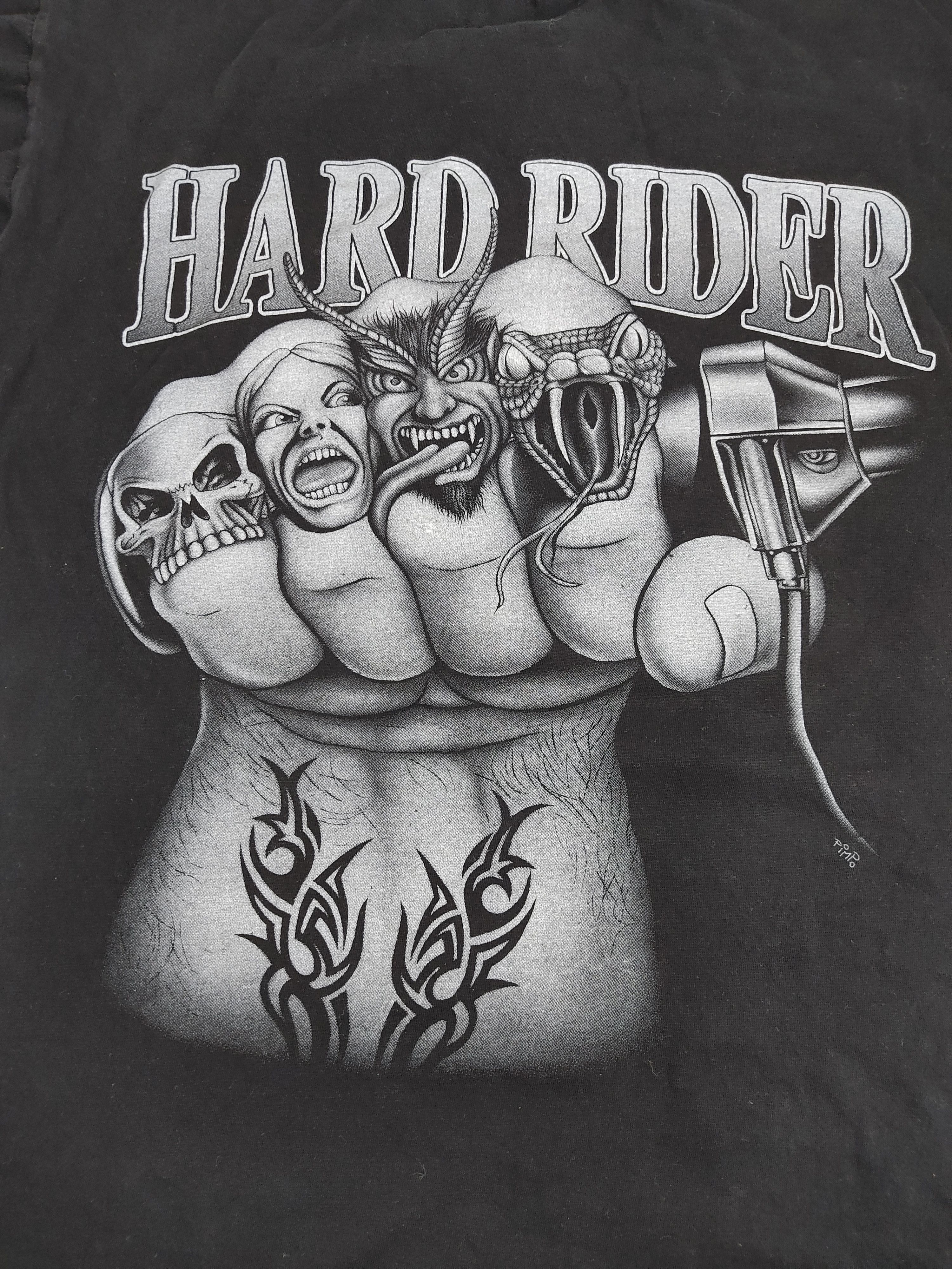 Band Tees Rock T-shirt Hard Rider Tattoo Art Tee Metal Size US L / EU 52-54 / 3 - 4 Thumbnail