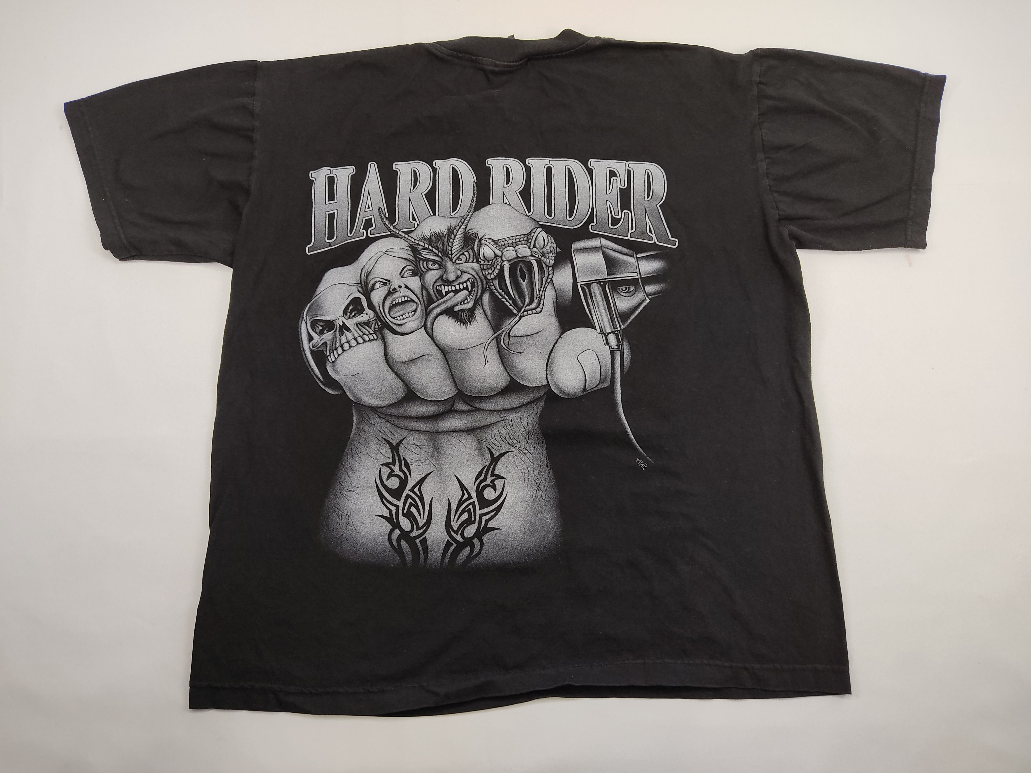 Band Tees Rock T-shirt Hard Rider Tattoo Art Tee Metal Size US L / EU 52-54 / 3 - 3 Thumbnail