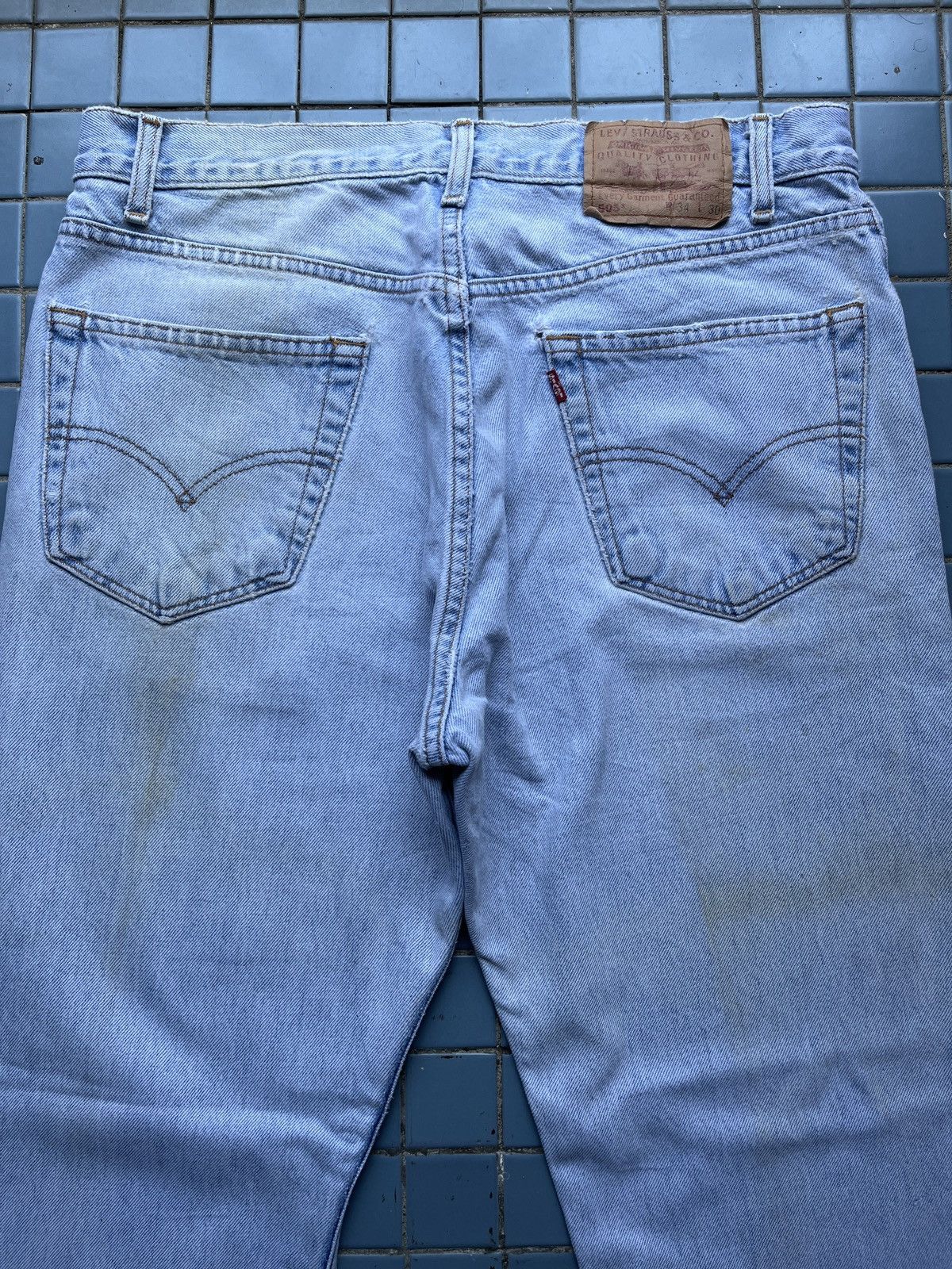 Levi's × Vintage 90s Vintage Levis 505 Light Wash Jeans - J544 Size US 34 / EU 50 - 4 Thumbnail