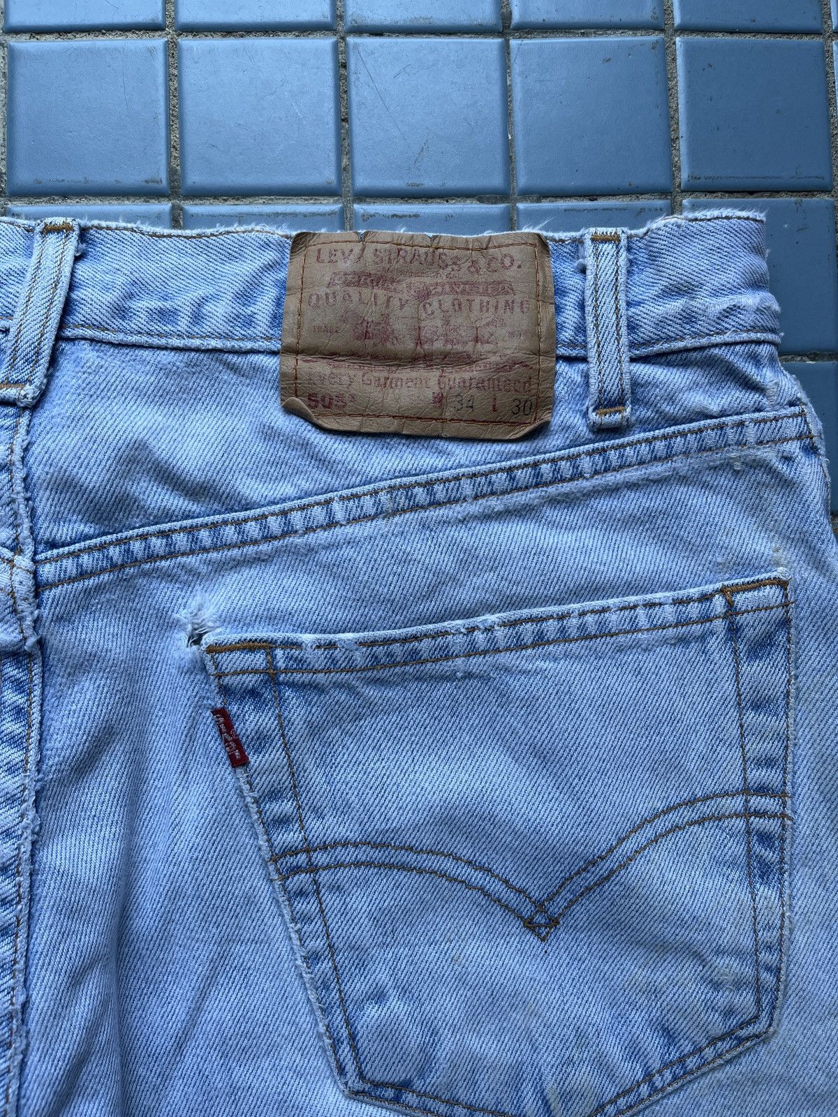 Levi's × Vintage 90s Vintage Levis 505 Light Wash Jeans - J544 Size US 34 / EU 50 - 9 Thumbnail