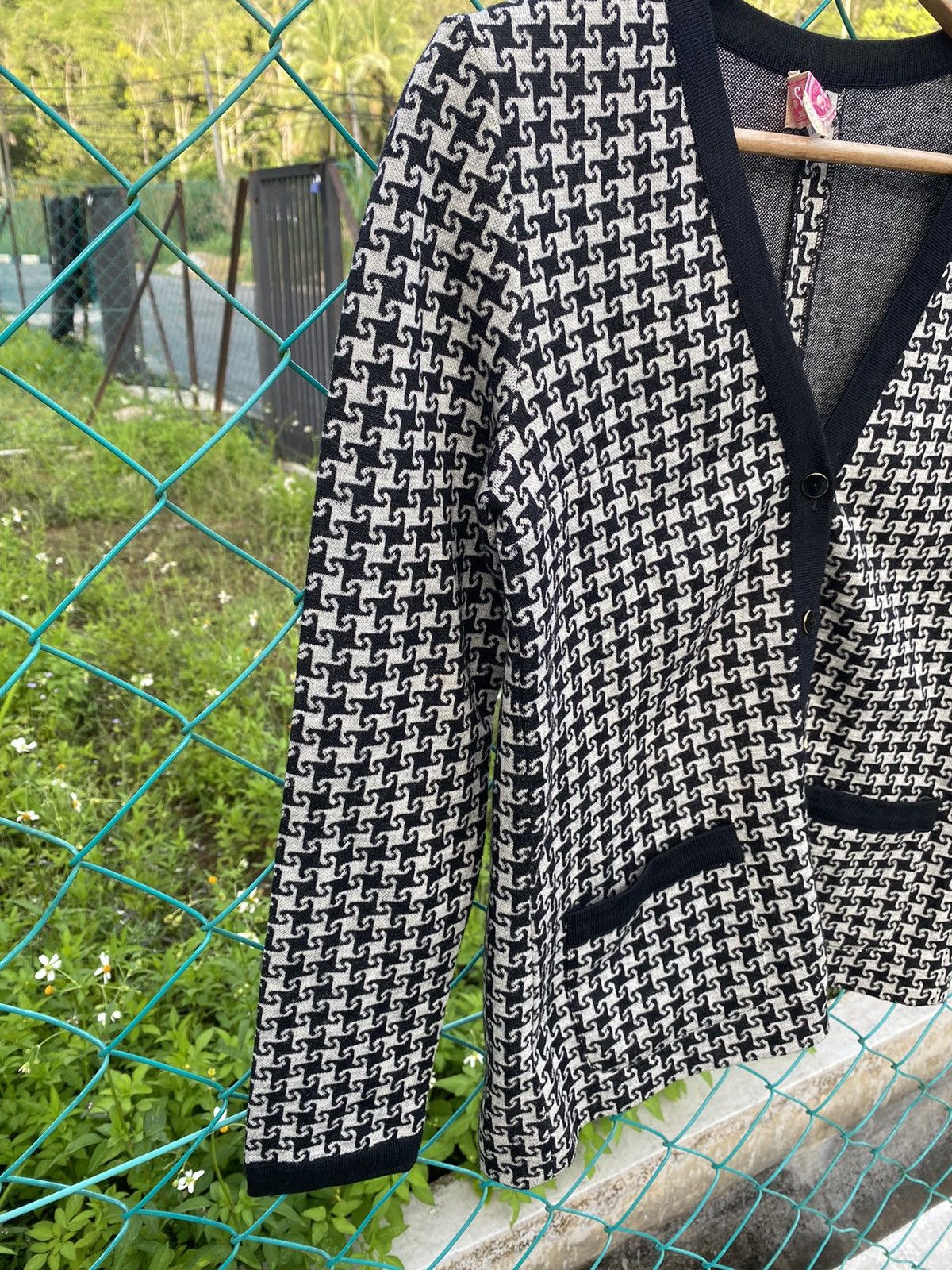 Japanese Brand × Vintage ⚡️Steals⚡️ Vintage Micalady Piare Houndstooth Cardigan Size S / US 4 / IT 40 - 4 Thumbnail
