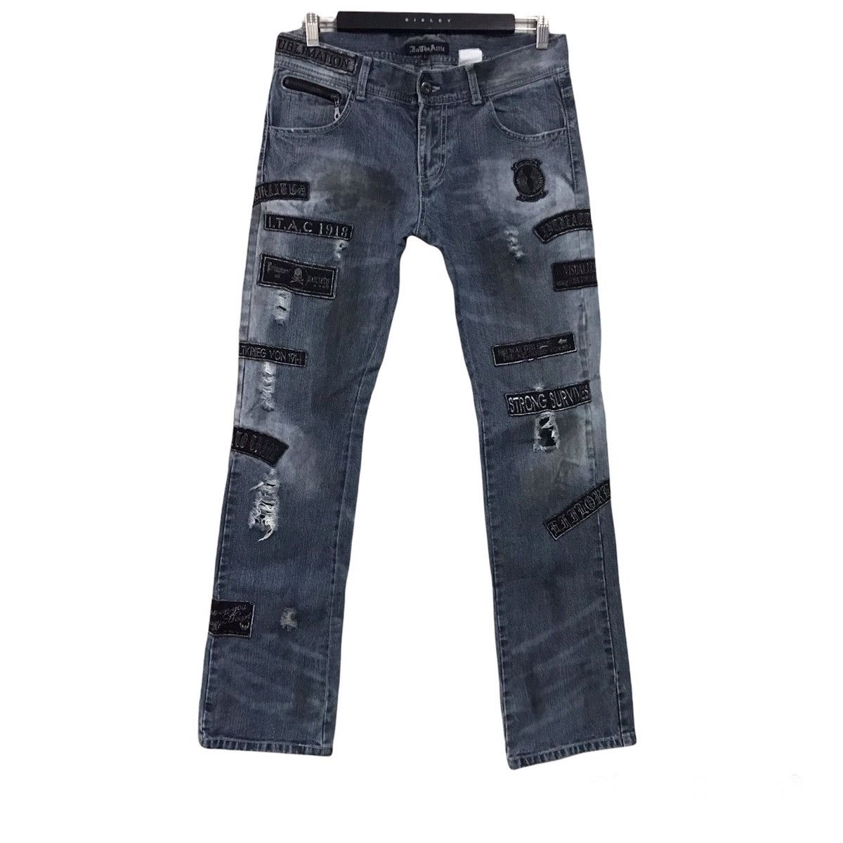 In The Attic IN THE ATTIC Distressed Denim Dirty Patches Jeans Size US 34 / EU 50 - 1 Thumbnail