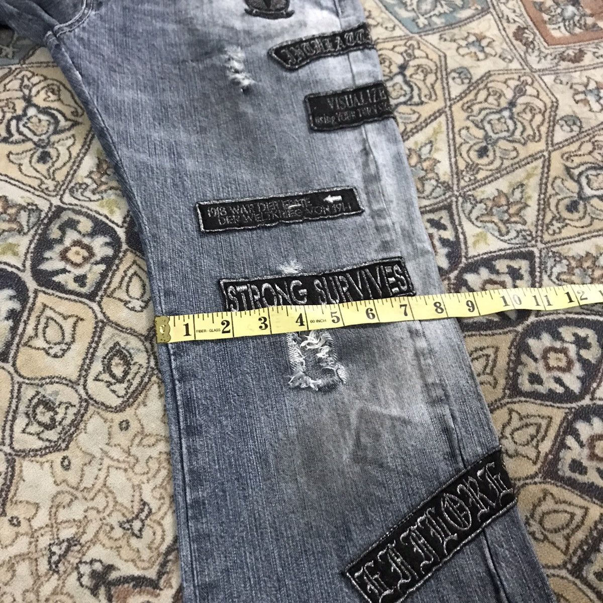 In The Attic IN THE ATTIC Distressed Denim Dirty Patches Jeans Size US 34 / EU 50 - 19 Thumbnail