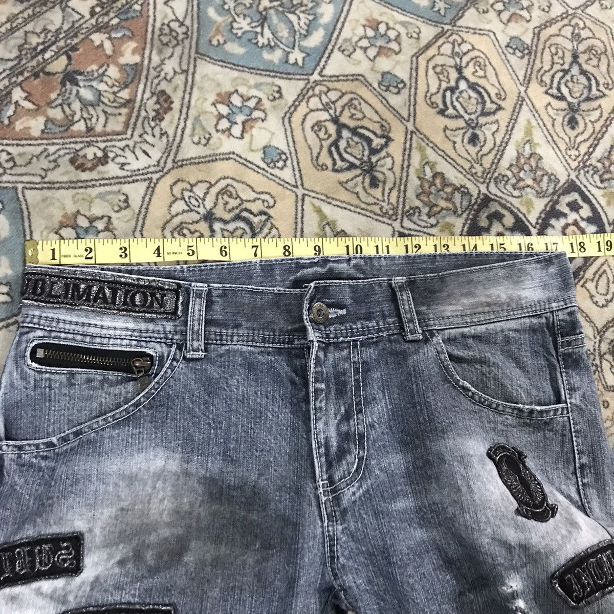In The Attic IN THE ATTIC Distressed Denim Dirty Patches Jeans Size US 34 / EU 50 - 14 Thumbnail
