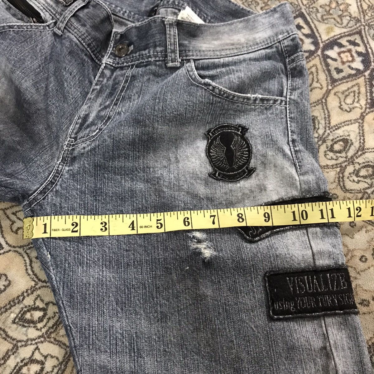 In The Attic IN THE ATTIC Distressed Denim Dirty Patches Jeans Size US 34 / EU 50 - 18 Thumbnail