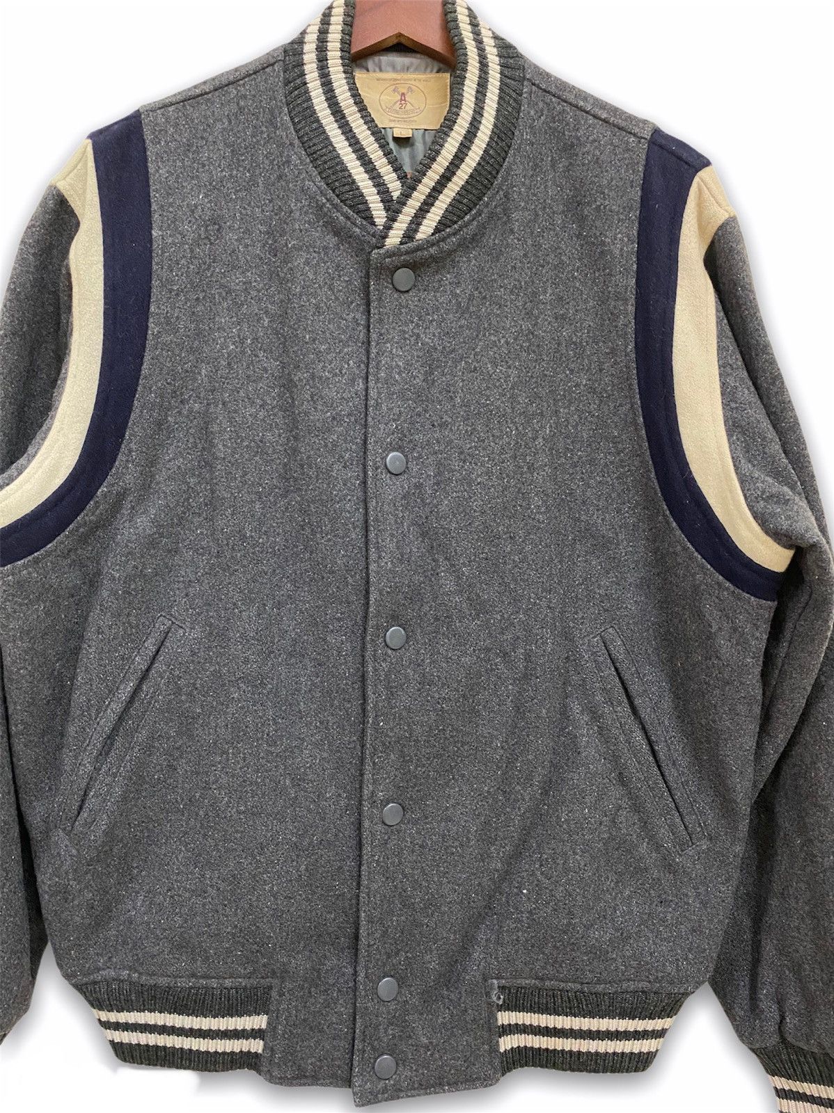 Japanese Brand × Vintage Vintage Wool Varsity Jacket Size US L / EU 52-54 / 3 - 3 Thumbnail