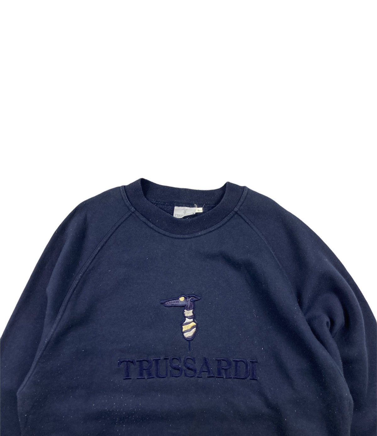 Designer × Trussardi × Vintage Vintage 90s Trussardi Made ain Italy Sweathsirt Big Logo Size US L / EU 52-54 / 3 - 2 Thumbnail