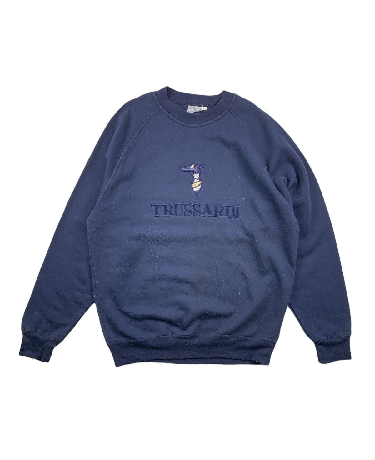 Designer × Trussardi × Vintage Vintage 90s Trussardi Made ain Italy Sweathsirt Big Logo Size US L / EU 52-54 / 3 - 1 Thumbnail