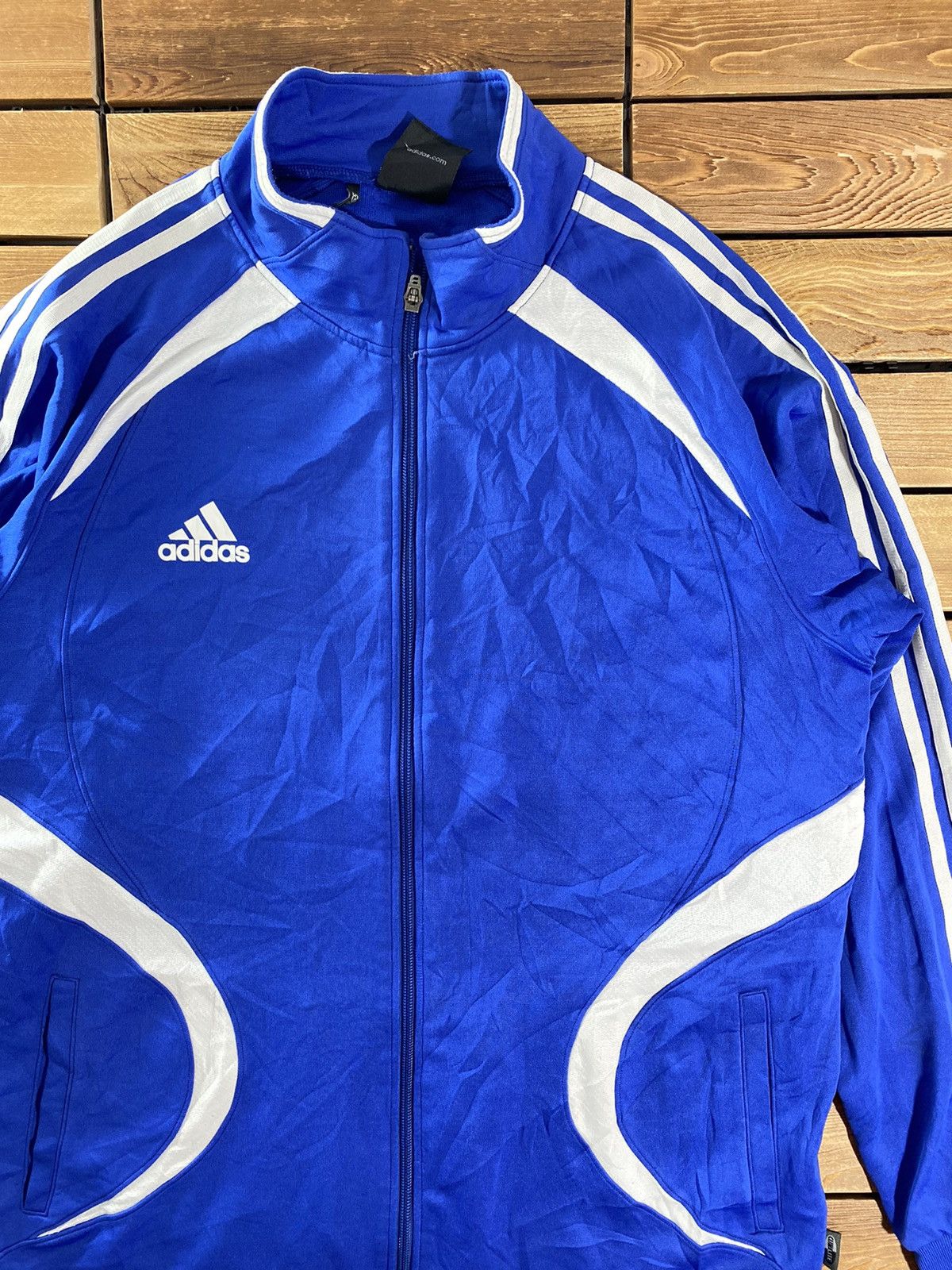 Adidas × Vintage Vintage Adidas Daily Trainer Jacket Blue White Stripe Size M Size US M / EU 48-50 / 2 - 3 Thumbnail