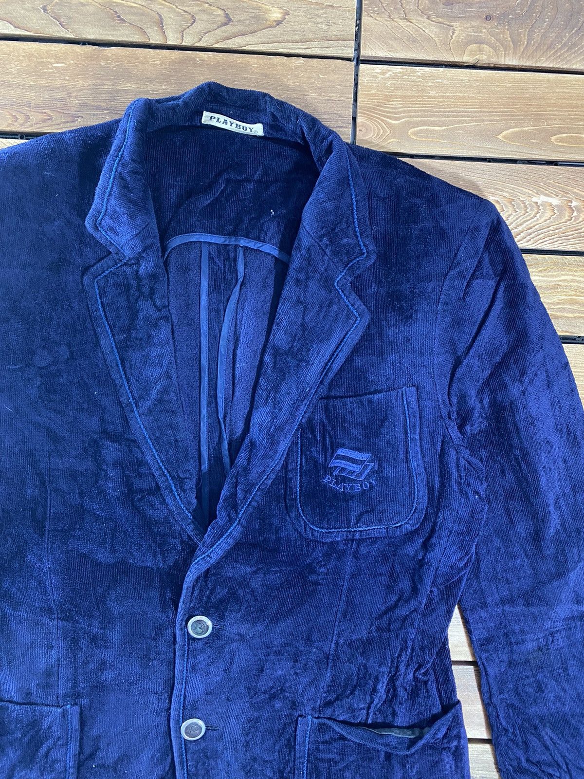 Playboy × Vintage Vintage 80s 90s Playboy Dark Blue Small Logo Size Fit S Size US S / EU 44-46 / 1 - 3 Thumbnail
