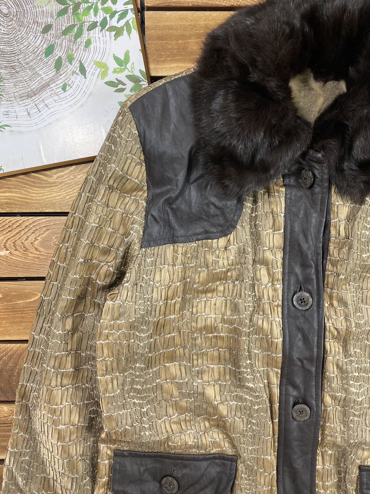 Japanese Brand × Vintage Vintage Japanese Snake Skin pattern Mix leather brown size S Size S / US 4 / IT 40 - 7 Thumbnail