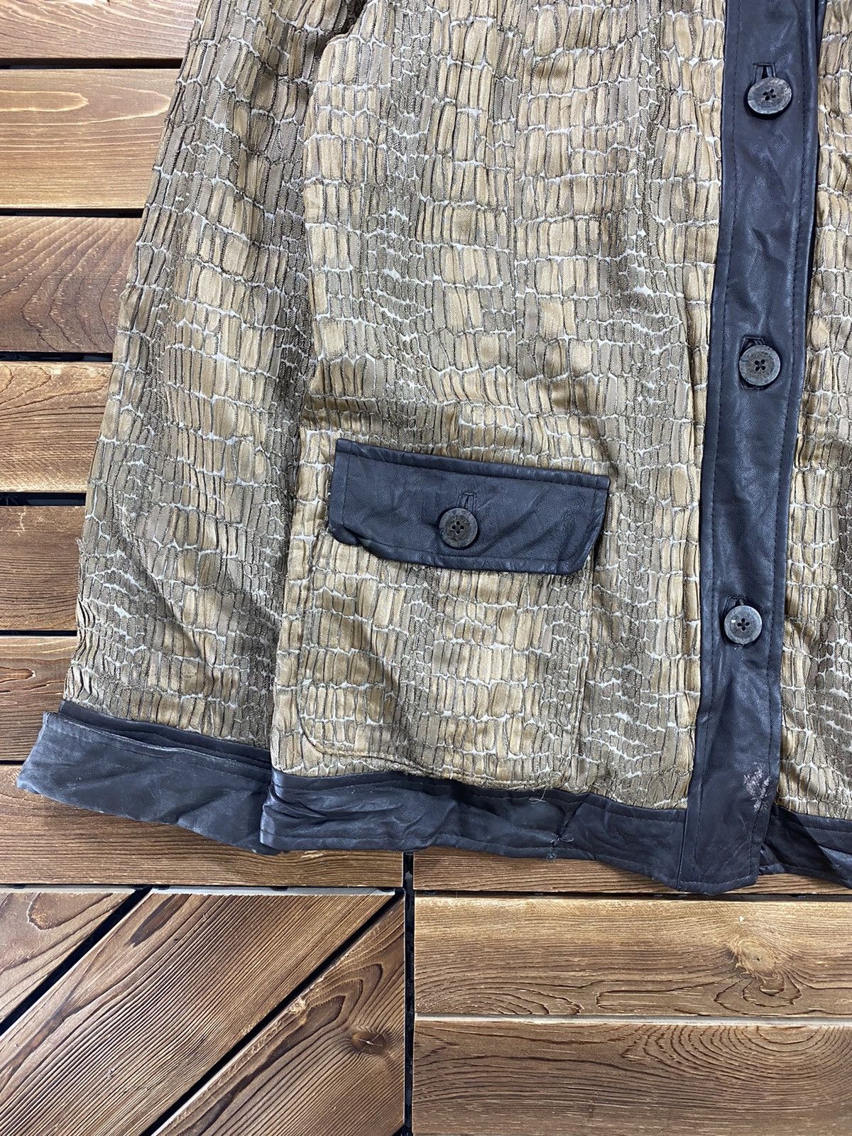Japanese Brand × Vintage Vintage Japanese Snake Skin pattern Mix leather brown size S Size S / US 4 / IT 40 - 4 Thumbnail