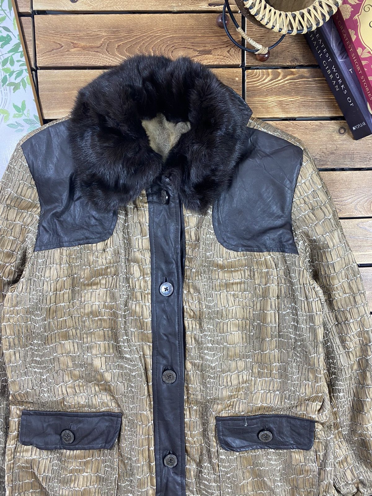 Japanese Brand × Vintage Vintage Japanese Snake Skin pattern Mix leather brown size S Size S / US 4 / IT 40 - 8 Thumbnail