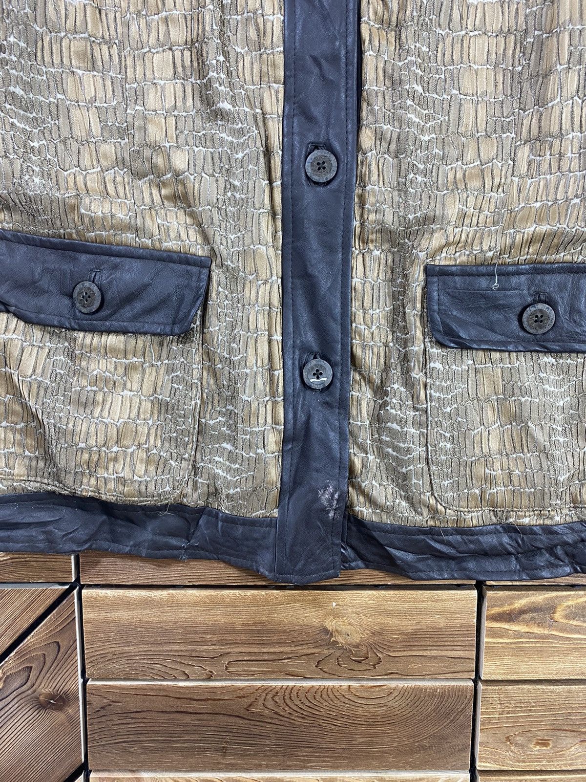 Japanese Brand × Vintage Vintage Japanese Snake Skin pattern Mix leather brown size S Size S / US 4 / IT 40 - 5 Thumbnail