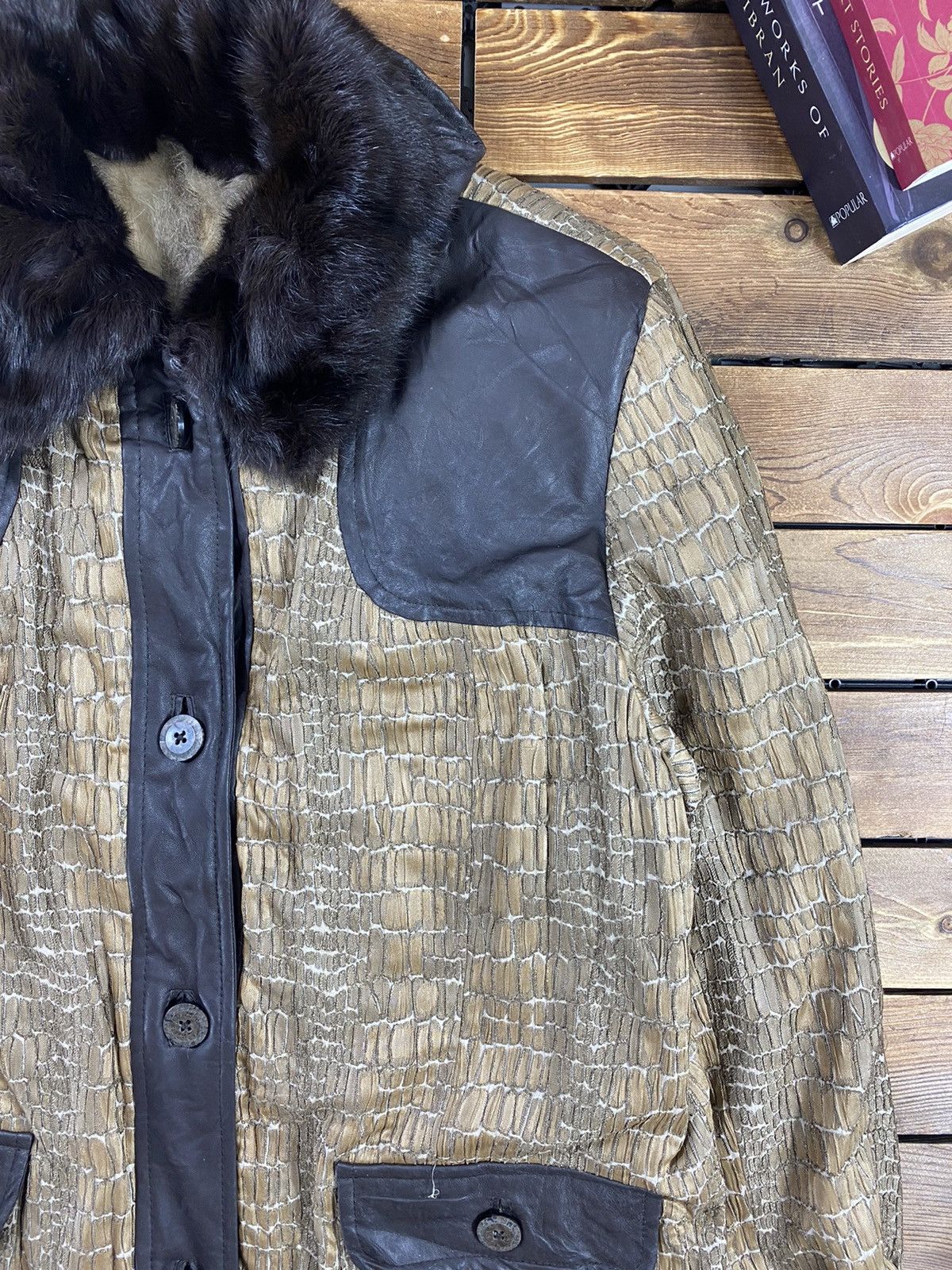 Japanese Brand × Vintage Vintage Japanese Snake Skin pattern Mix leather brown size S Size S / US 4 / IT 40 - 6 Thumbnail