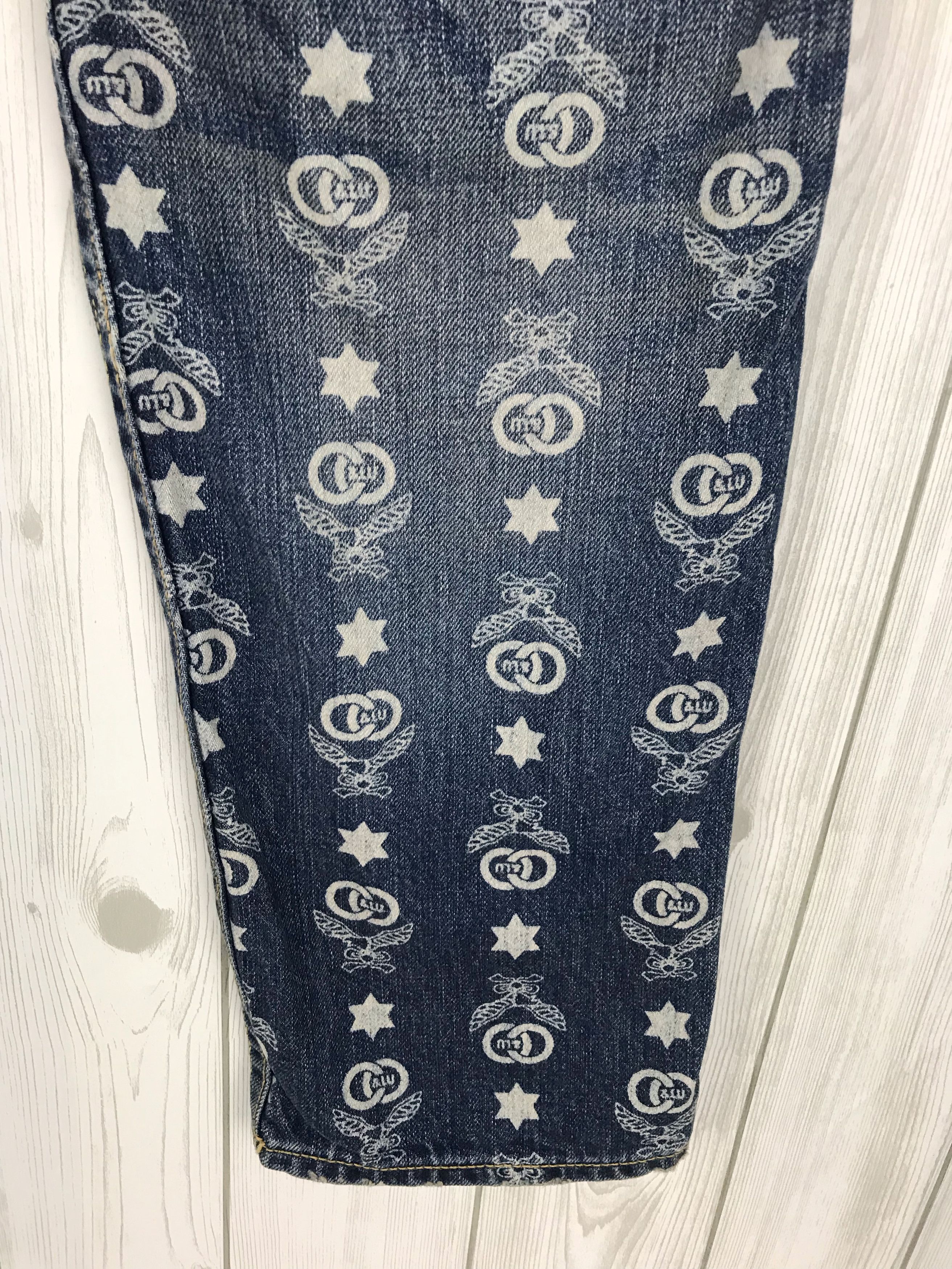 Hysteric Glamour Japanese Brand CO&LU All Over Print Panel Denim Jeans Size US 31 - 10 Thumbnail