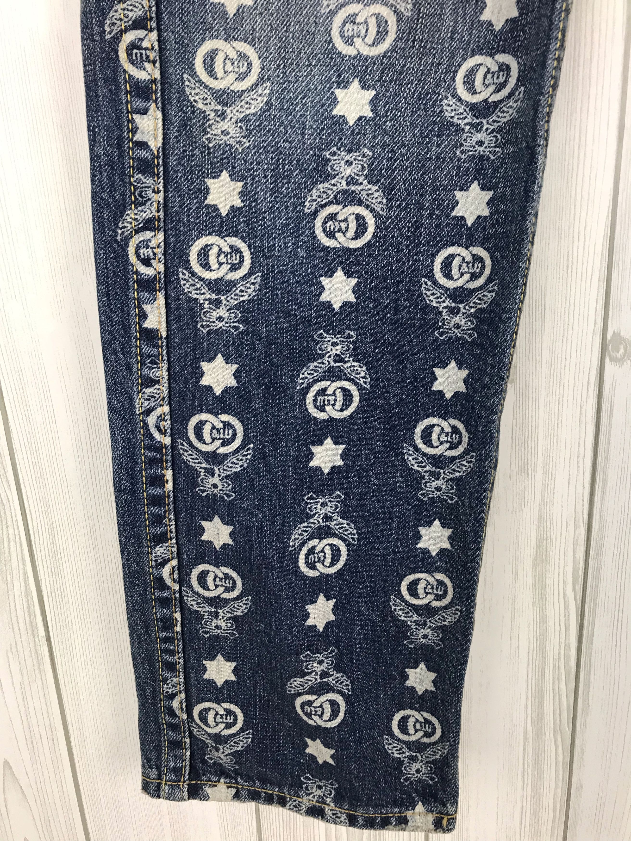 Hysteric Glamour Japanese Brand CO&LU All Over Print Panel Denim Jeans Size US 31 - 3 Thumbnail