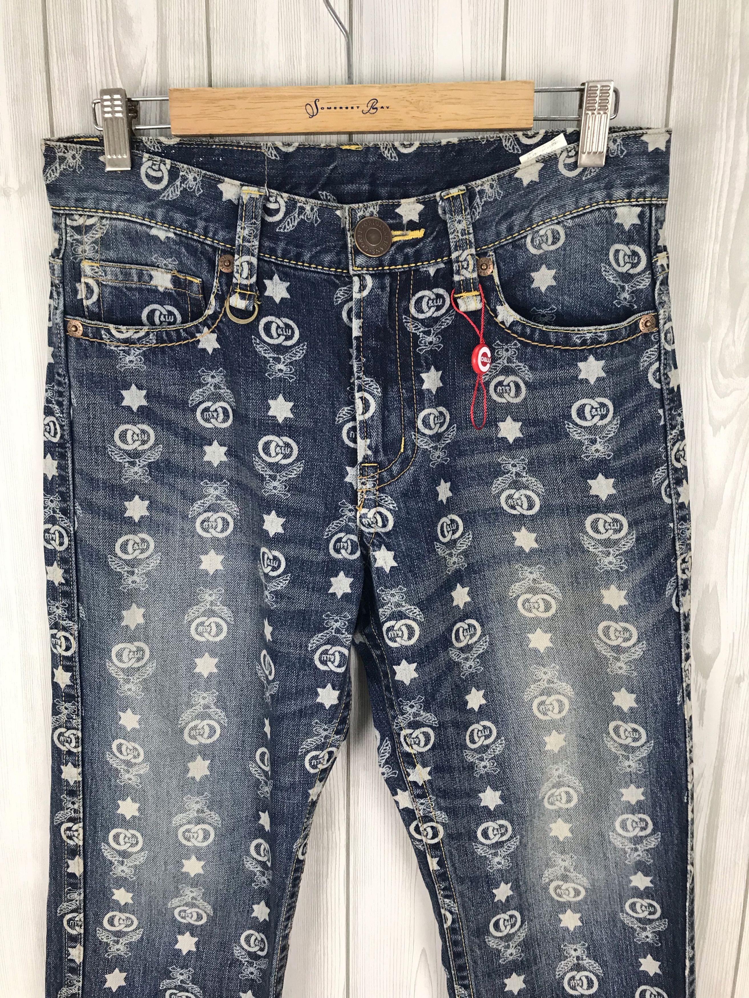 Hysteric Glamour Japanese Brand CO&LU All Over Print Panel Denim Jeans Size US 31 - 1 Thumbnail
