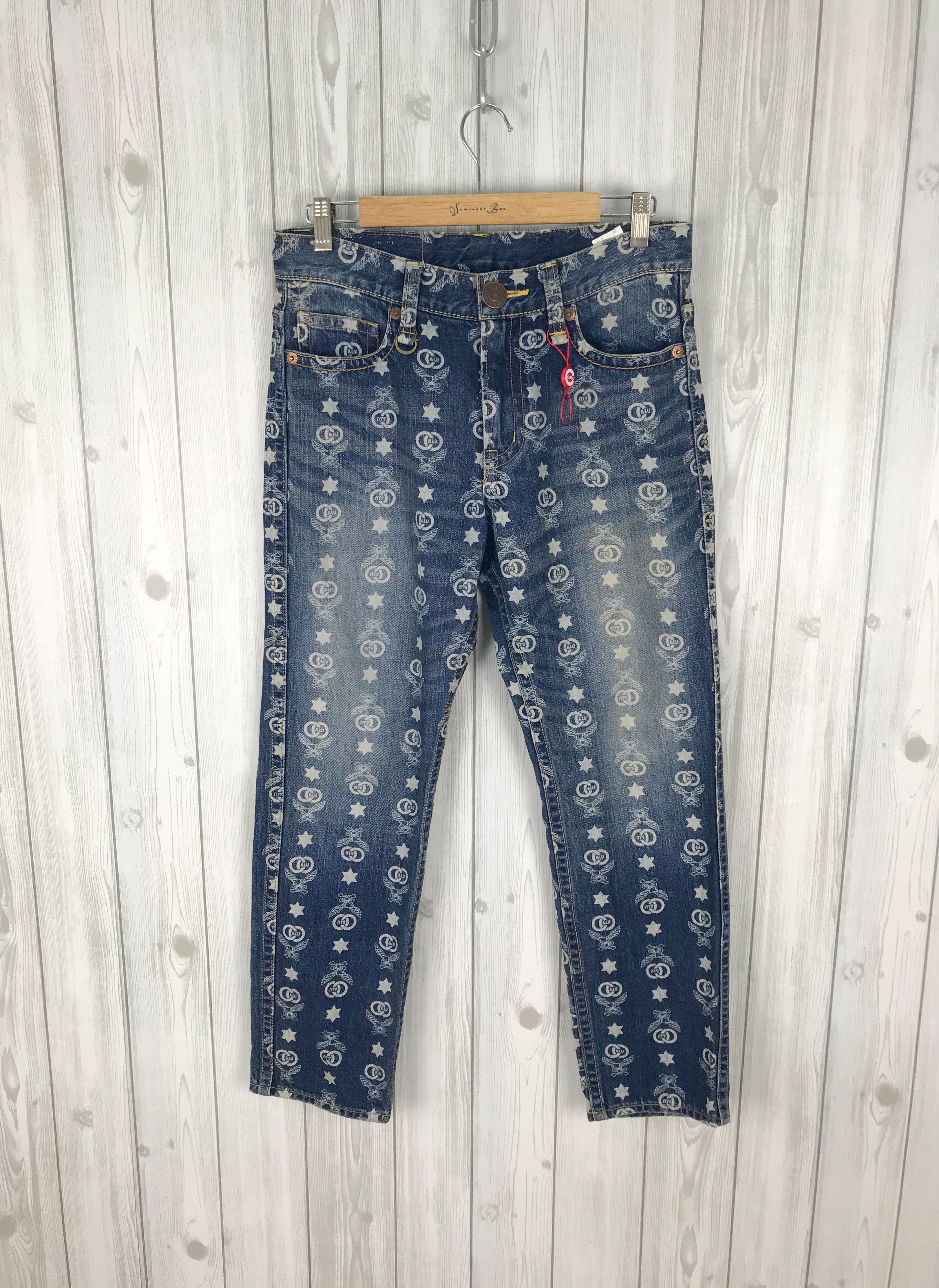 Hysteric Glamour Japanese Brand CO&LU All Over Print Panel Denim Jeans Size US 31 - 2 Thumbnail
