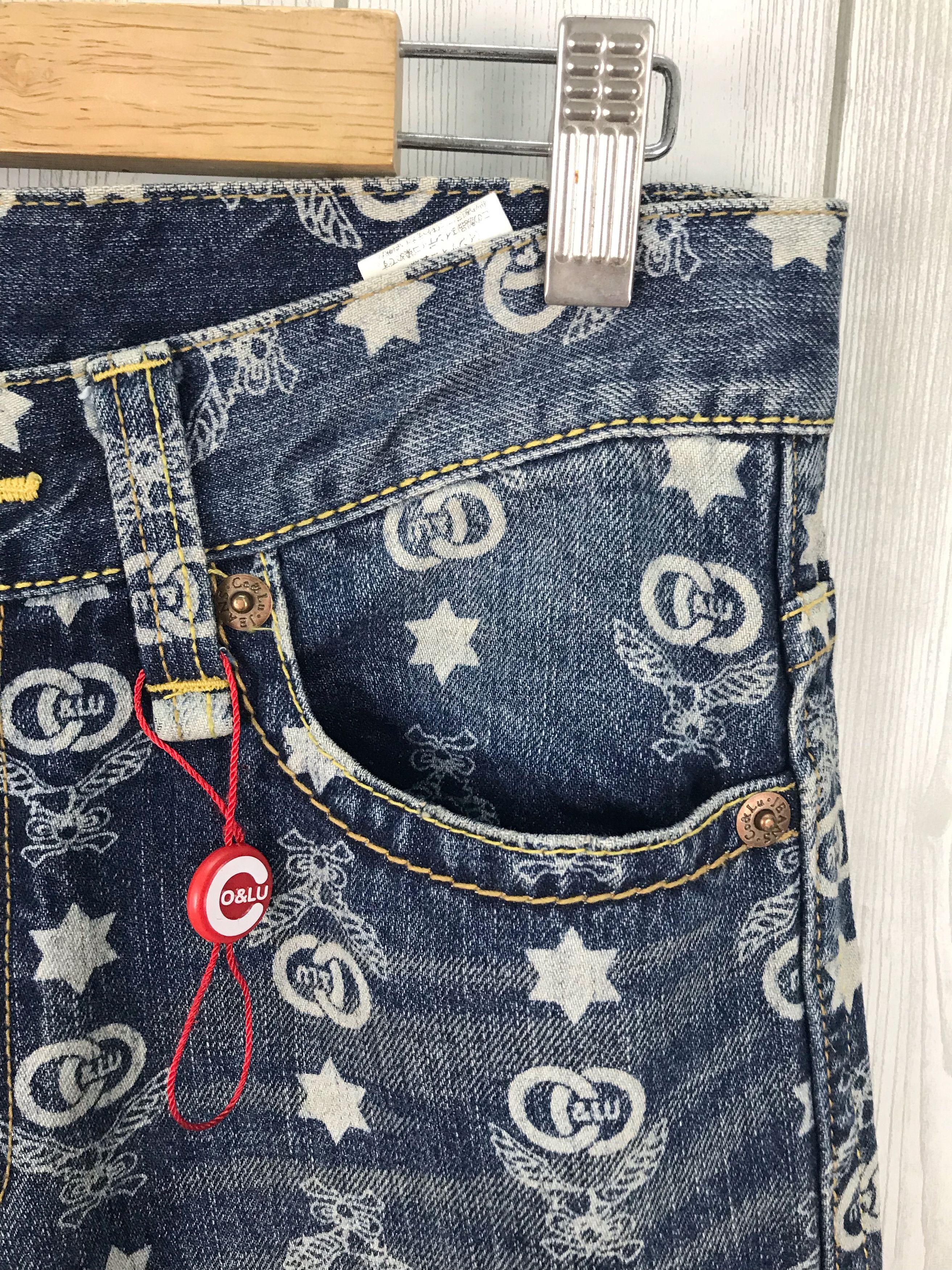 Hysteric Glamour Japanese Brand CO&LU All Over Print Panel Denim Jeans Size US 31 - 6 Thumbnail