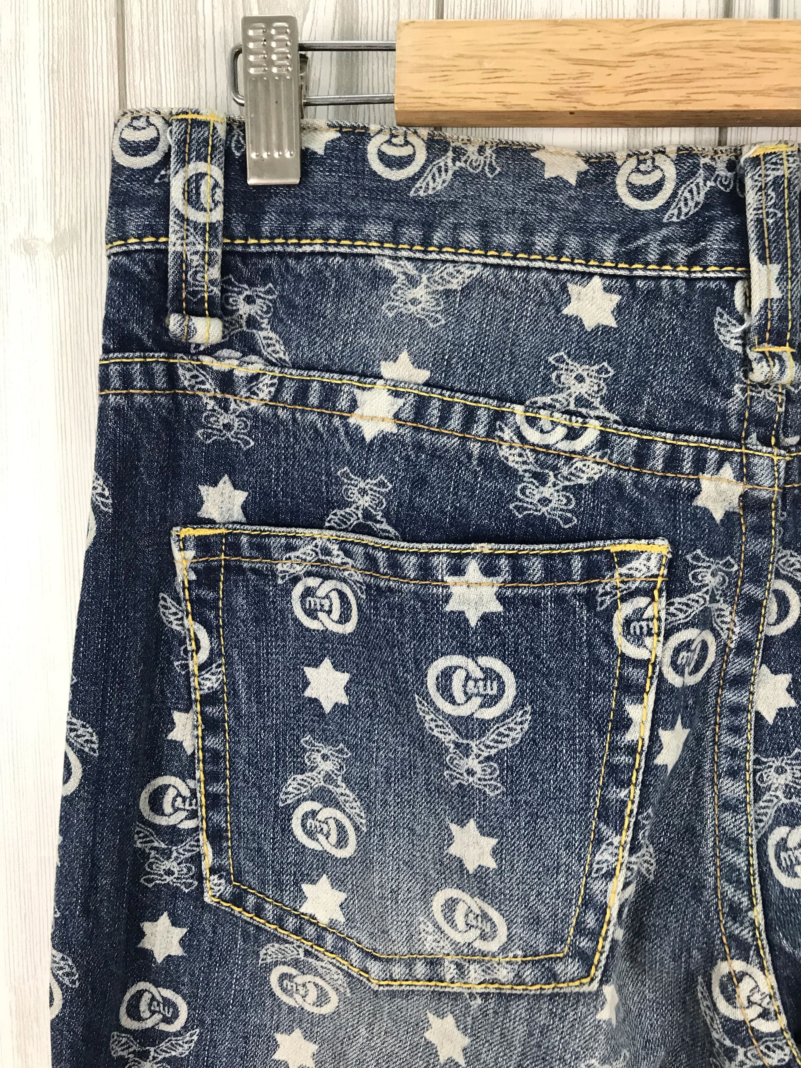 Hysteric Glamour Japanese Brand CO&LU All Over Print Panel Denim Jeans Size US 31 - 11 Thumbnail