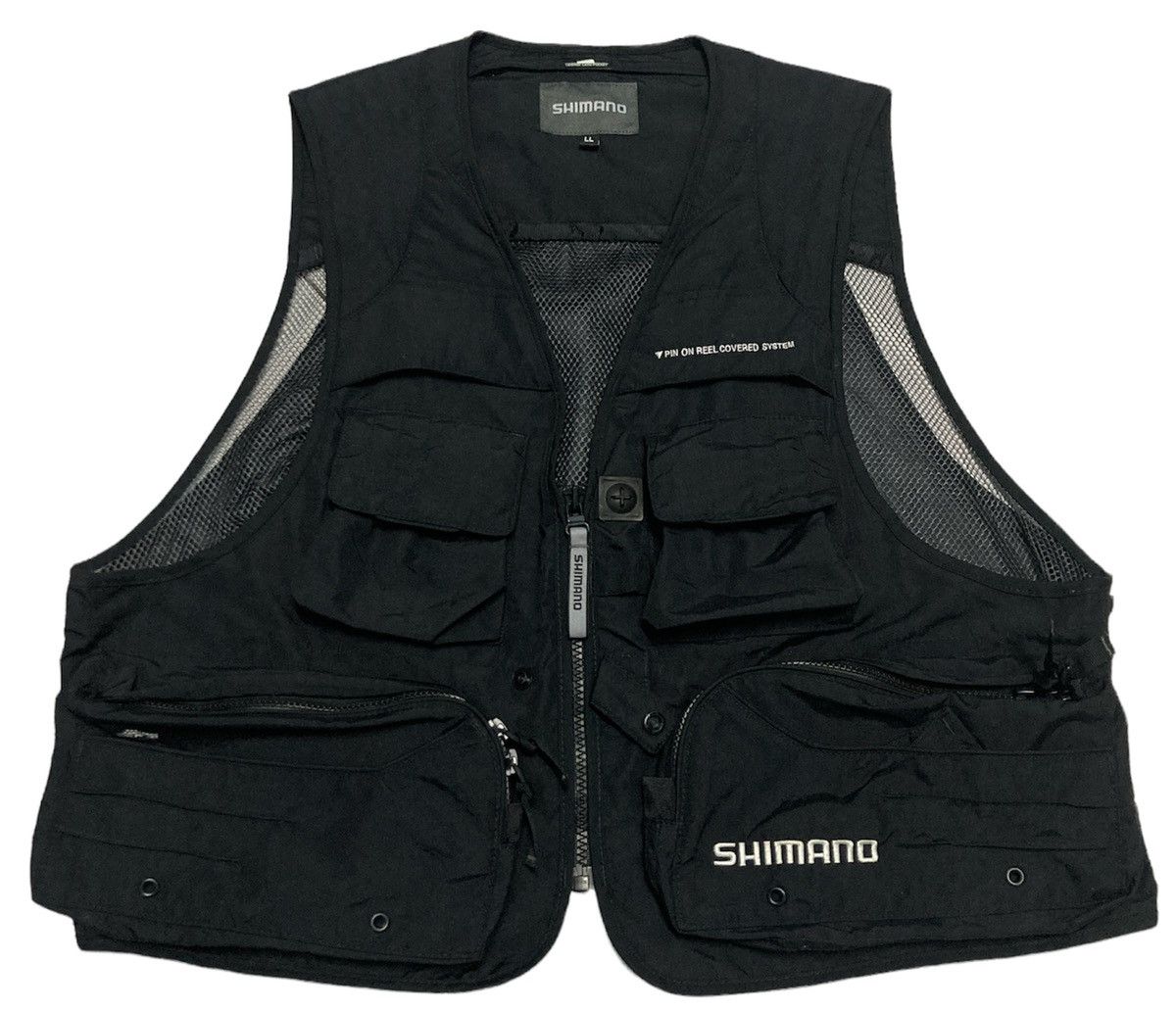 image of Chaos Fishing Club x Utility Pro Wear Shimano Tactical Multipocket Vest Jacket in Black (Size Large