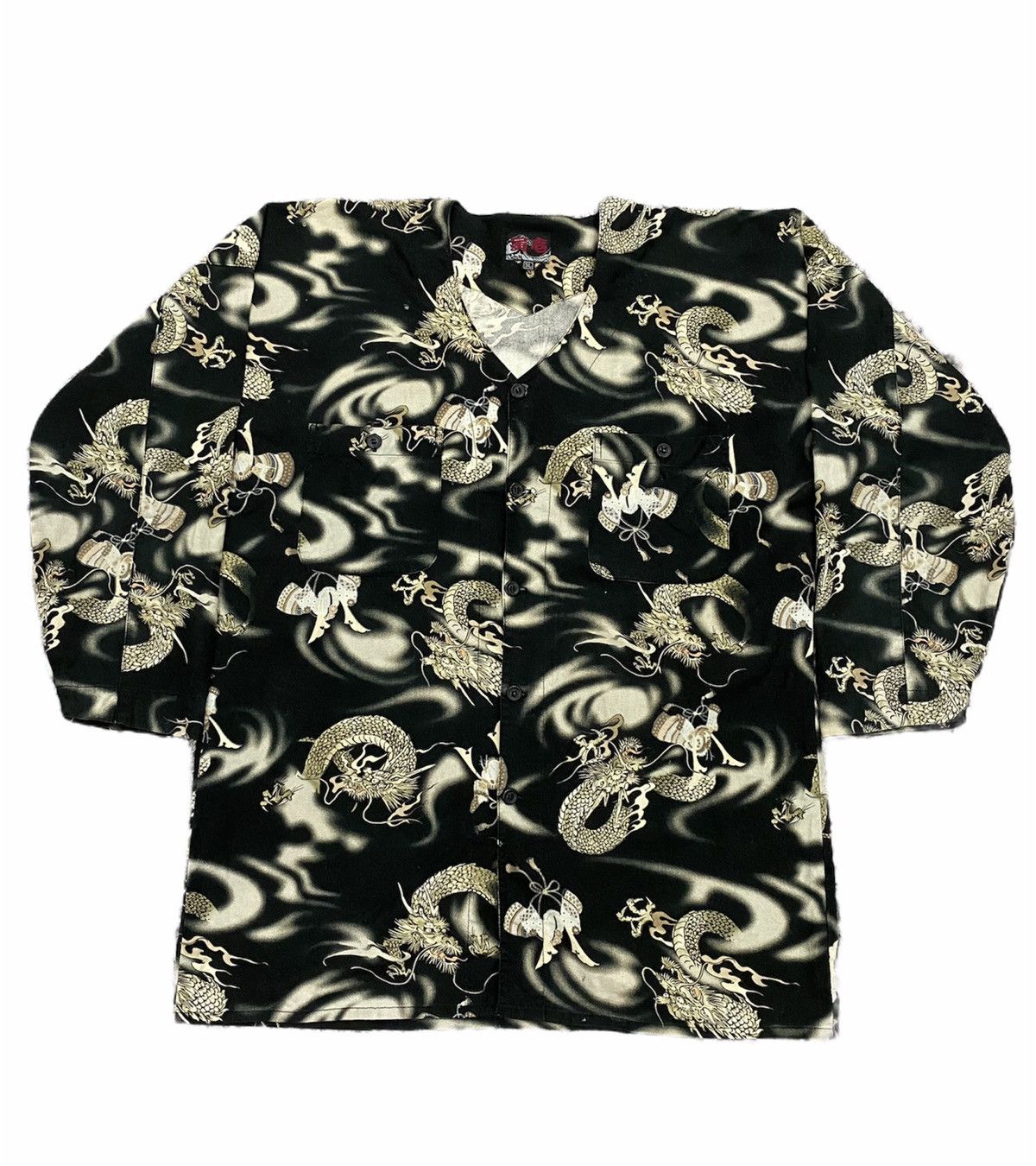 Japanese Brand Vintage Japanese Traditional Shirt Dragon Full Printed Size US XXL / EU 58 / 5 - 3 Thumbnail