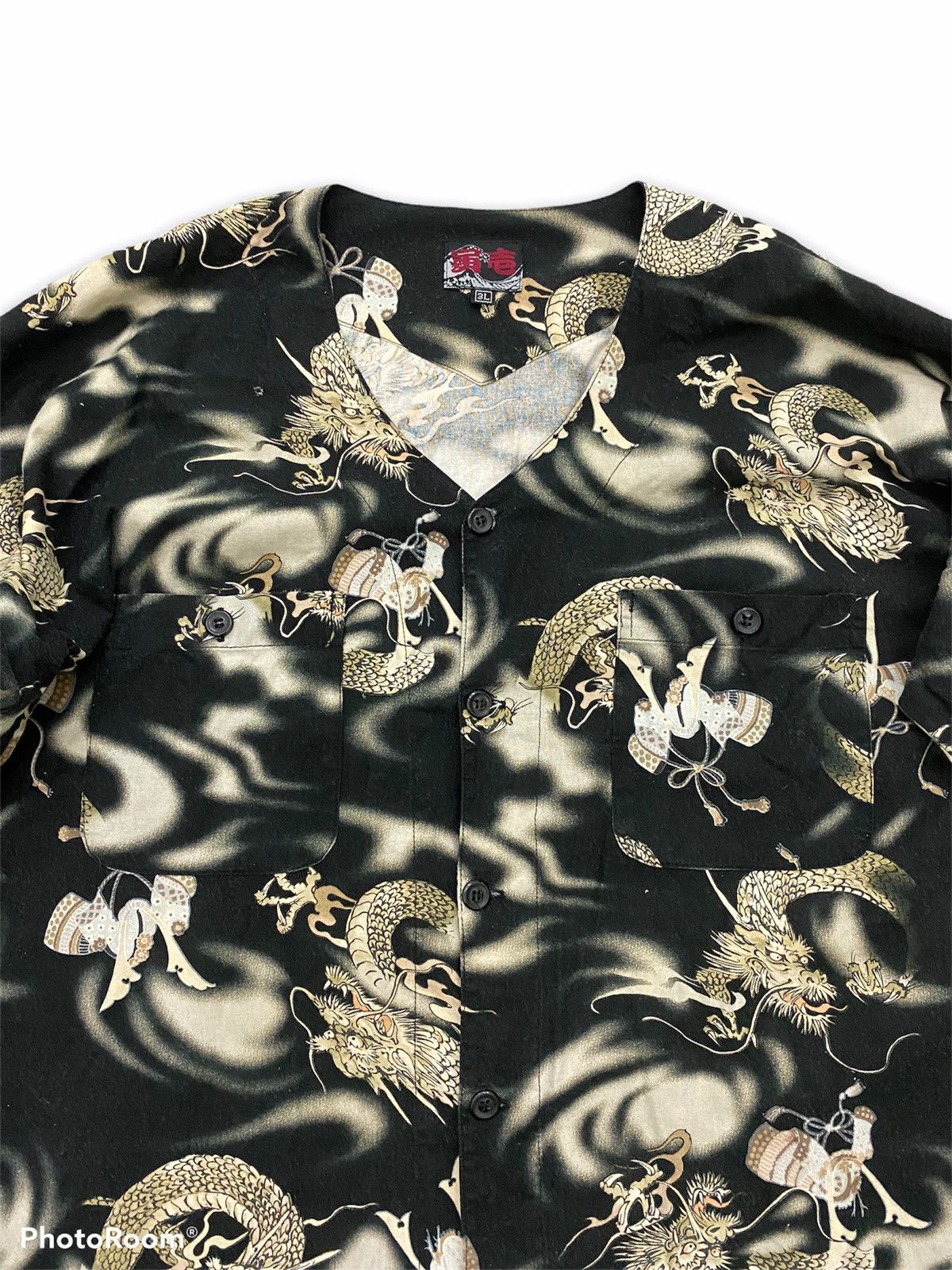 Japanese Brand Vintage Japanese Traditional Shirt Dragon Full Printed Size US XXL / EU 58 / 5 - 4 Thumbnail