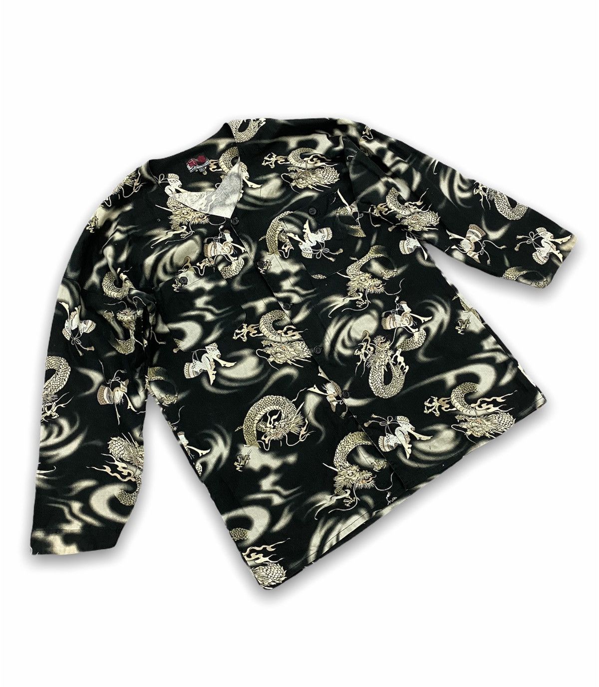 Japanese Brand Vintage Japanese Traditional Shirt Dragon Full Printed Size US XXL / EU 58 / 5 - 1 Thumbnail