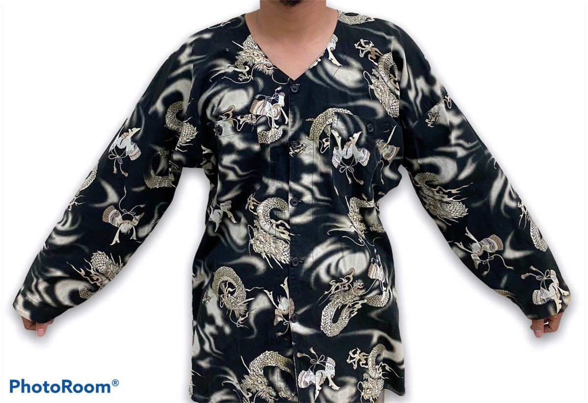 Japanese Brand Vintage Japanese Traditional Shirt Dragon Full Printed Size US XXL / EU 58 / 5 - 13 Thumbnail