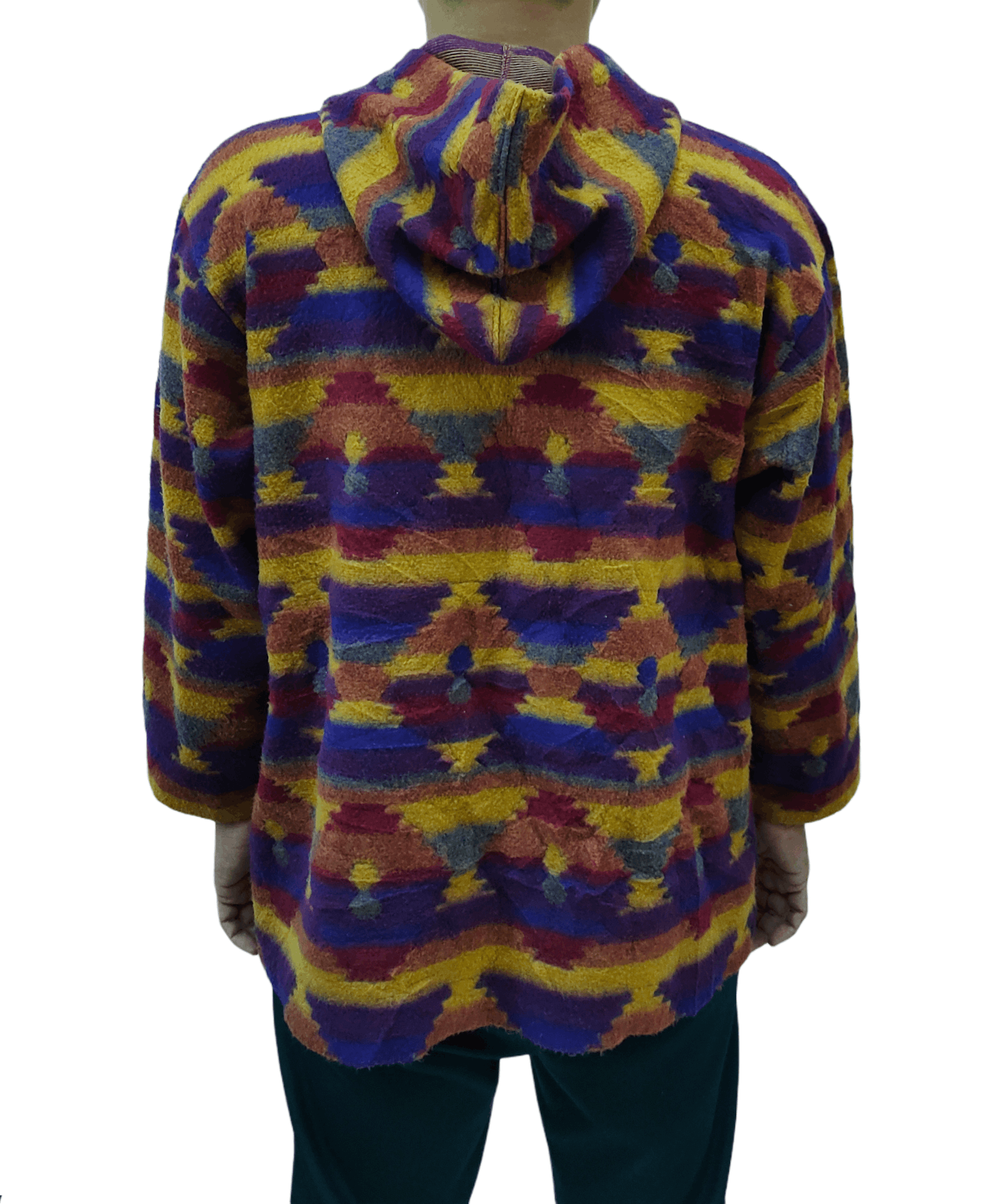 Japanese Brand × Native × Vintage Vintage Western Style Aztec Print Hoodie Button Jacket Size US L / EU 52-54 / 3 - 4 Thumbnail